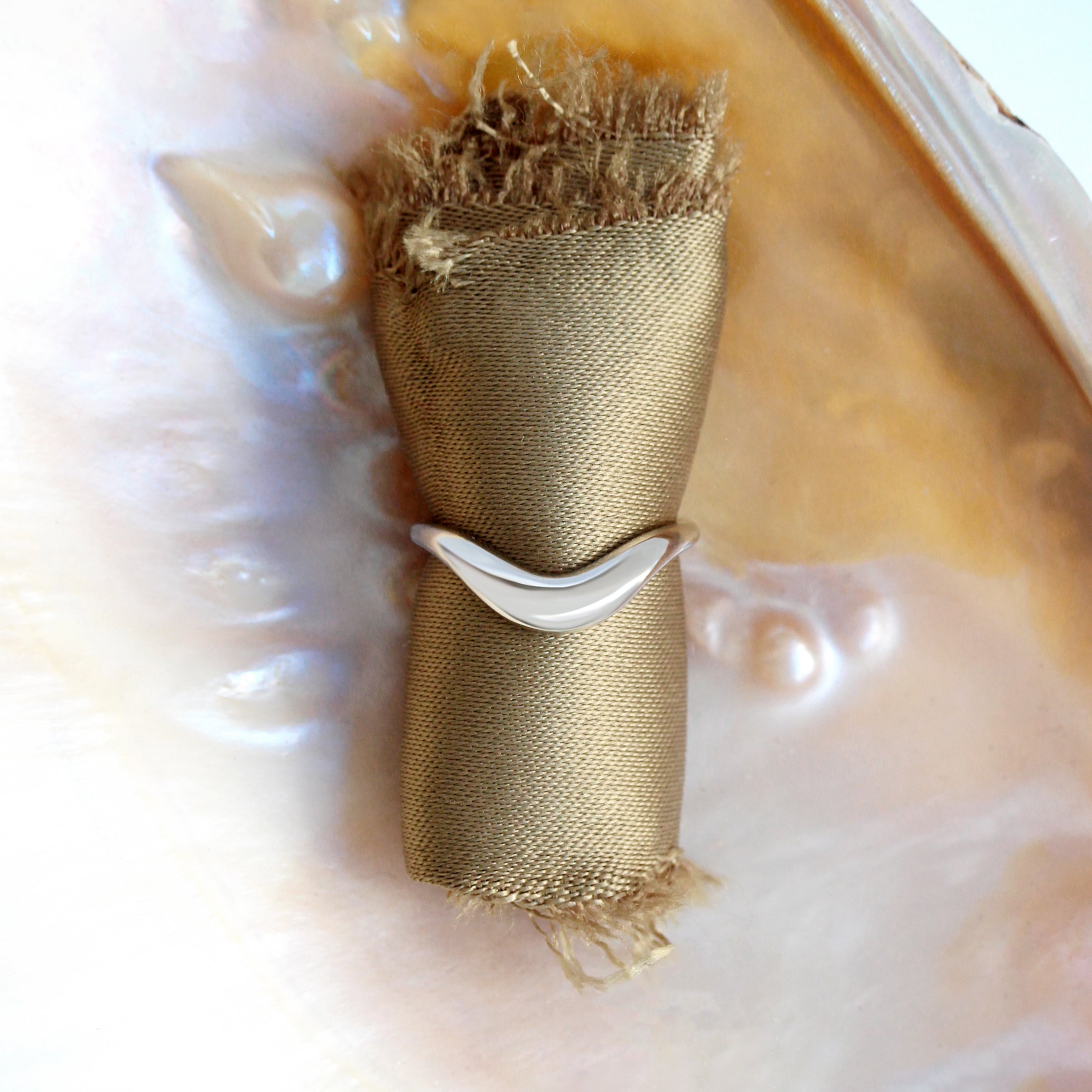 Curve Wide Bold Gold Wedding Ring