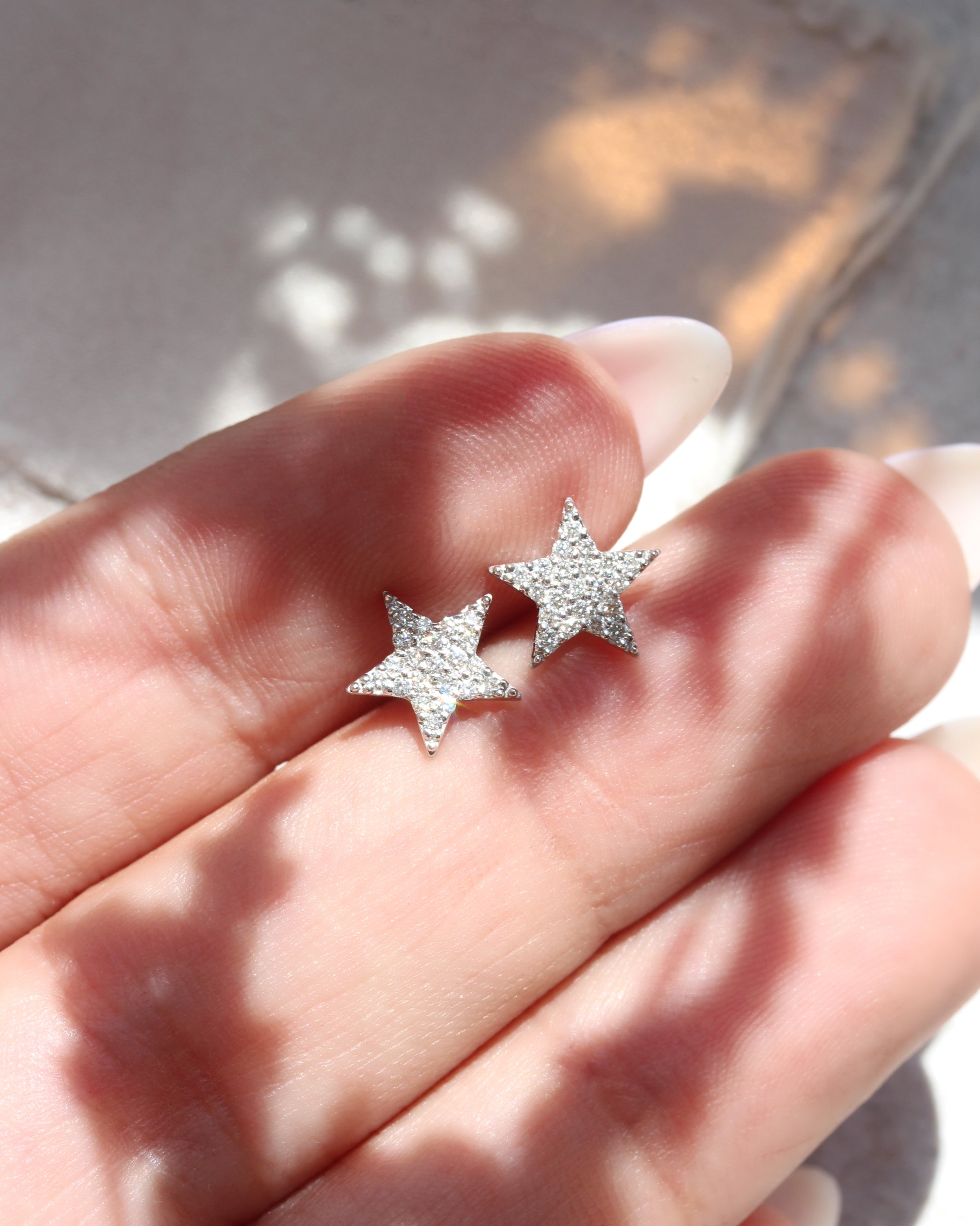Dainty Tiny Star Diamond Stud Earrings