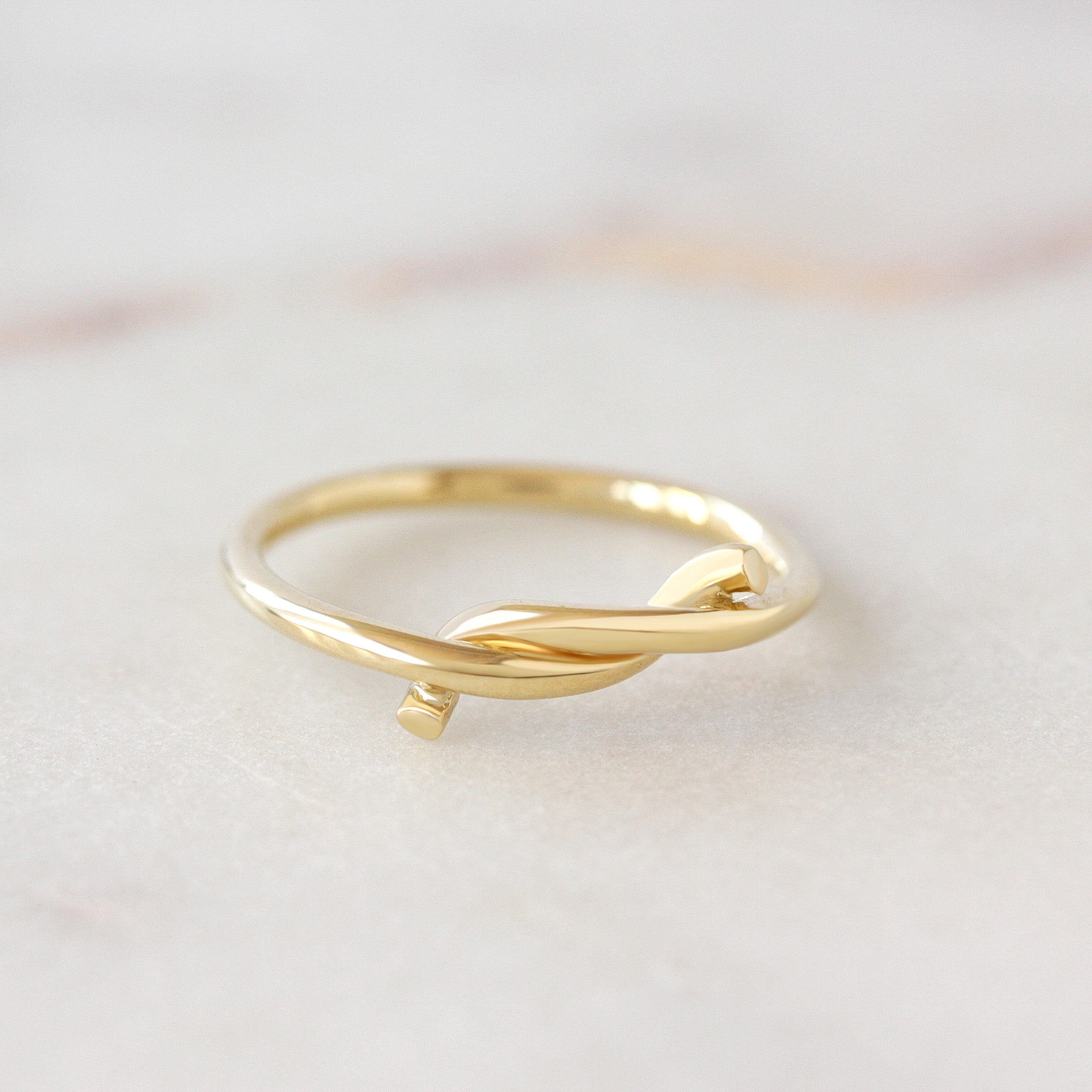 Delicate Twisted Knot Thumb Ring – Minimalist Knot Ring for Index or Wedding Band