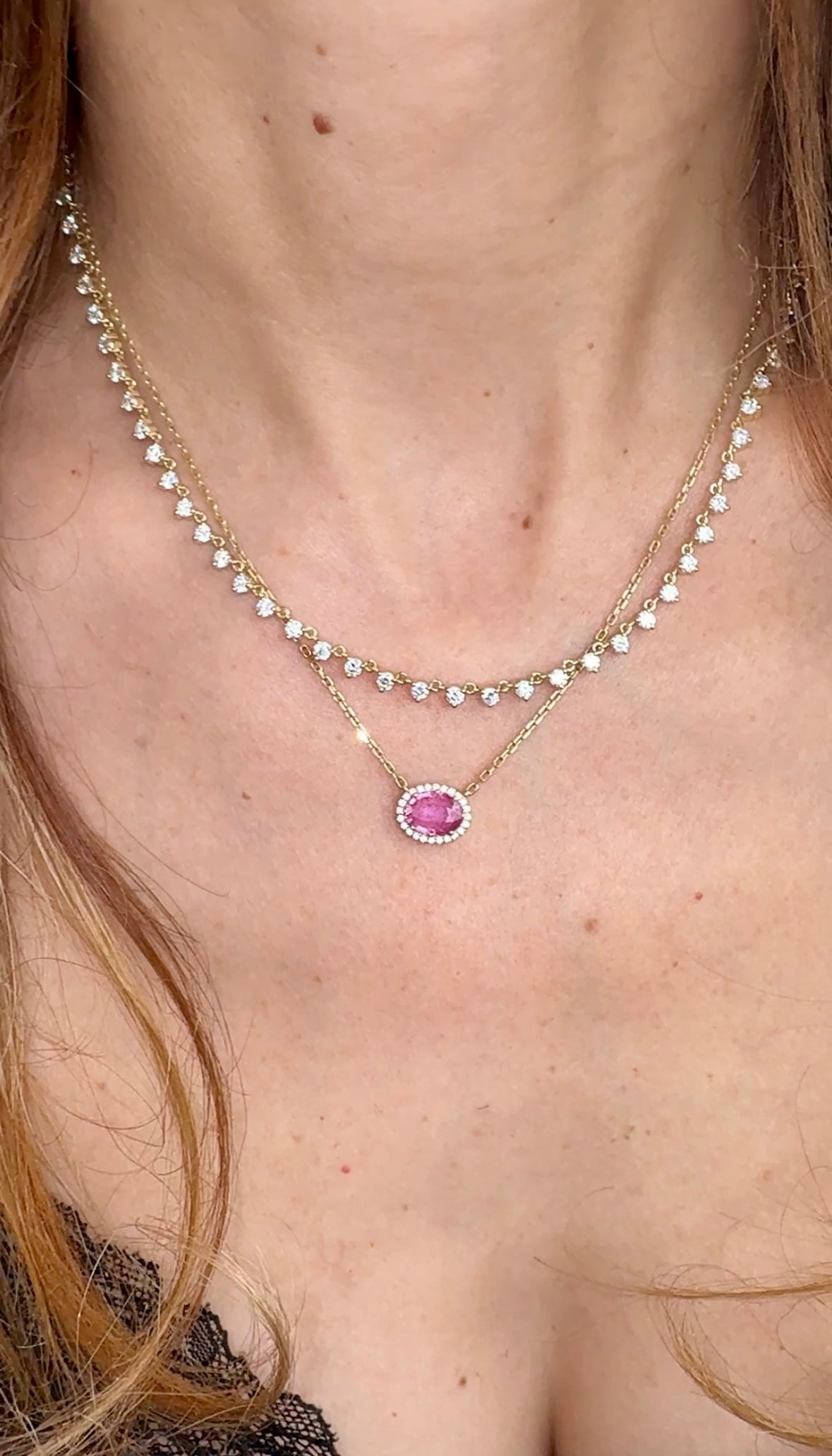 Floating Diamond Tennis Necklace 2.70ct