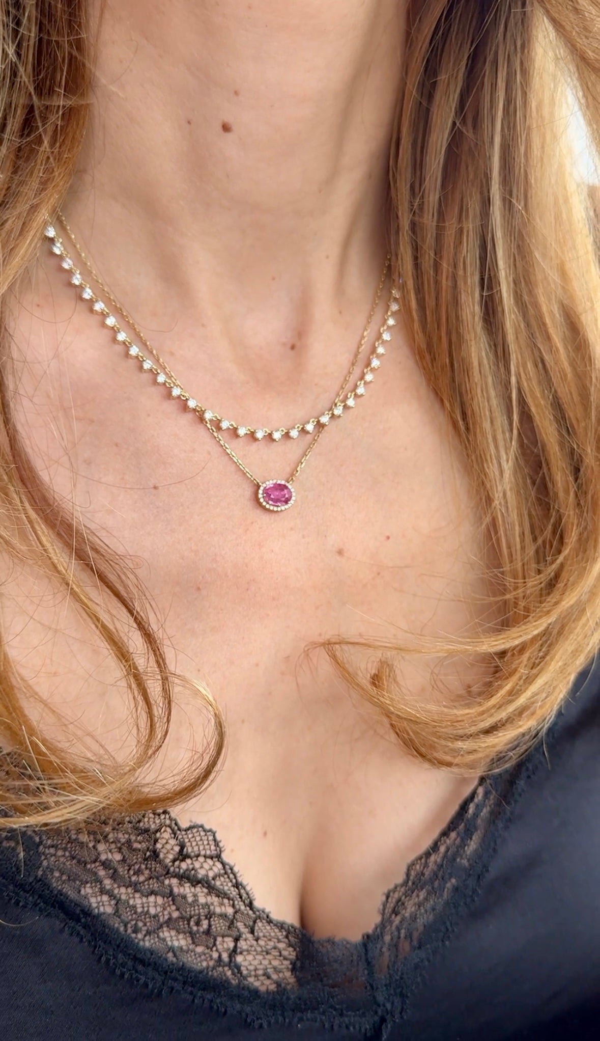 Floating Diamond Tennis Necklace 2.70ct