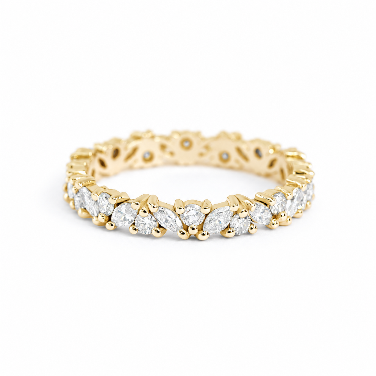 Full Eternity Marquise & Round Diamond Ring