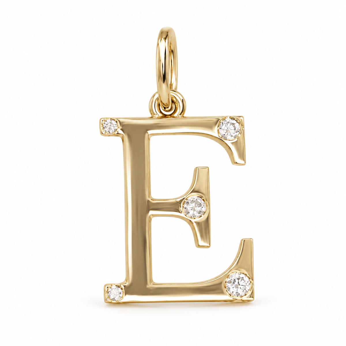 Gumbo Initial Pendant Diamond Dots 14k Gold Personalized Jewelry