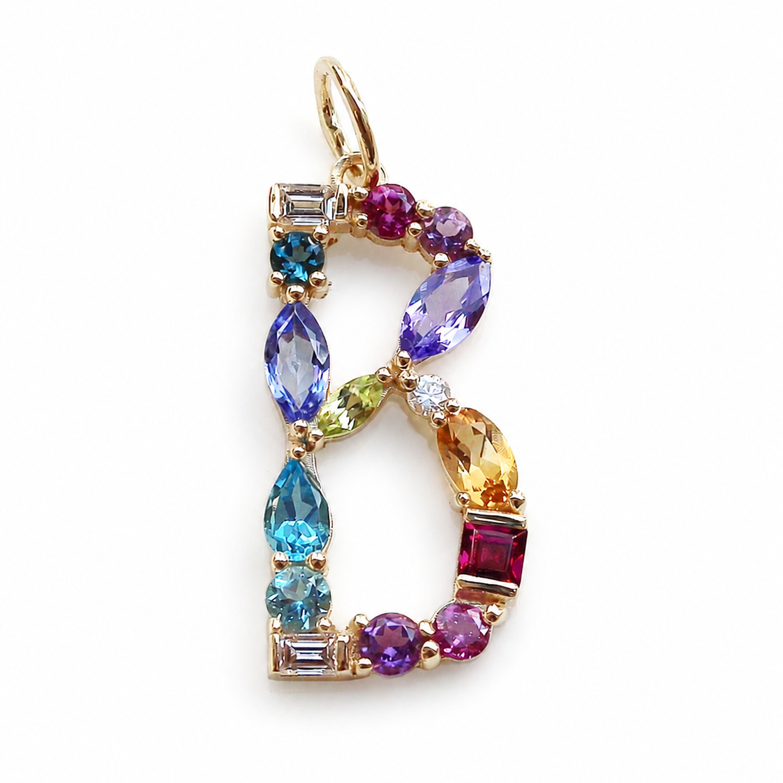 Large Initial Gem Story Initial Personalized Pendant