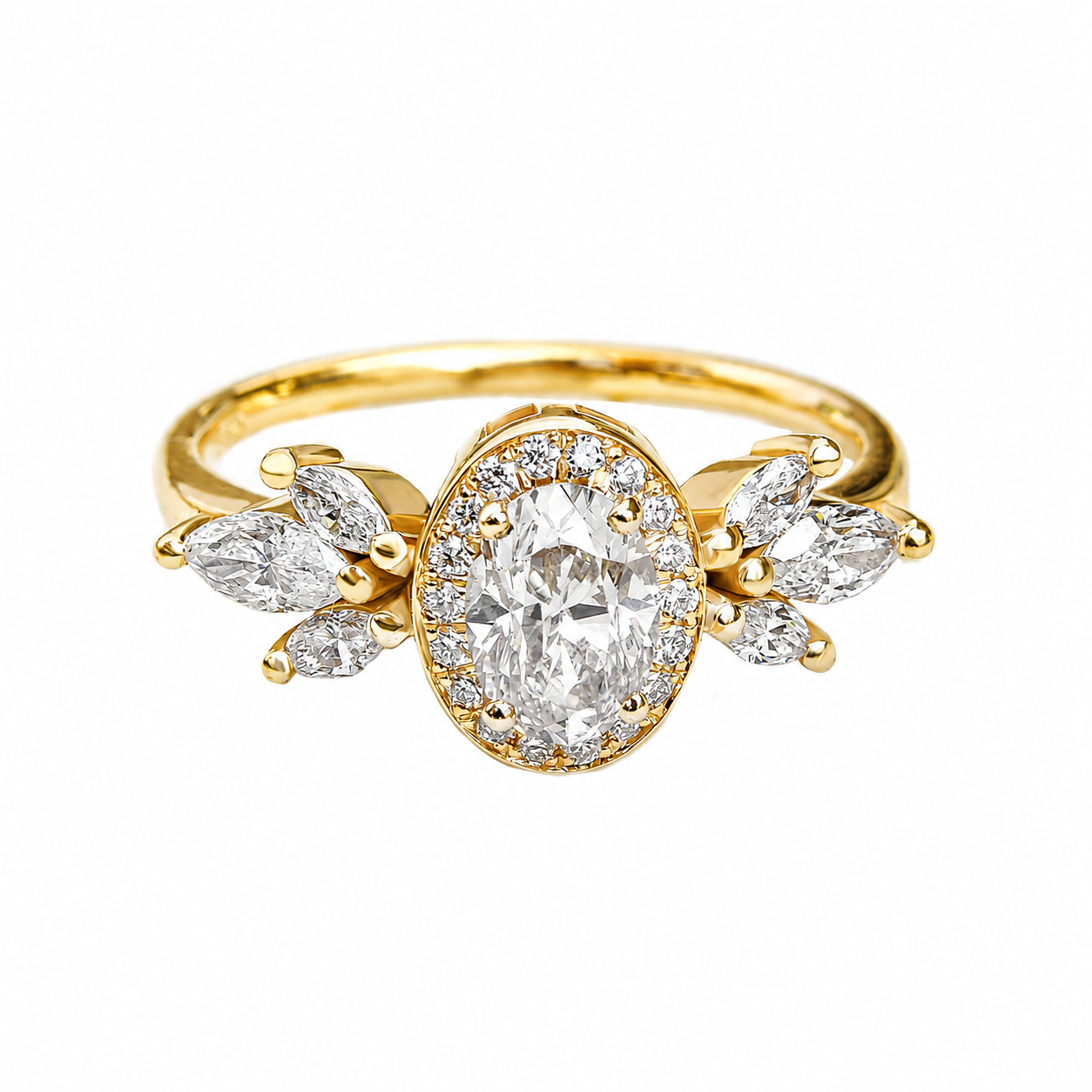 Oval Diamond 1.30ct Unique Engagement Ring, "Athena" & Two Athena's Crowns ♥