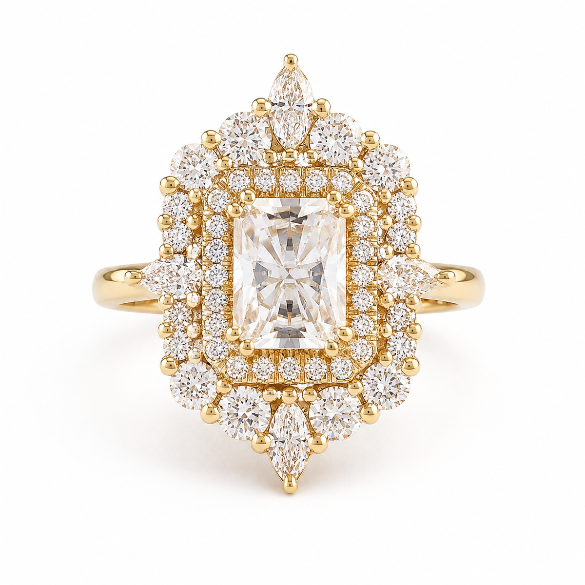 Radiant Cut Double Halo Diamond Engagement Ring "Andy”