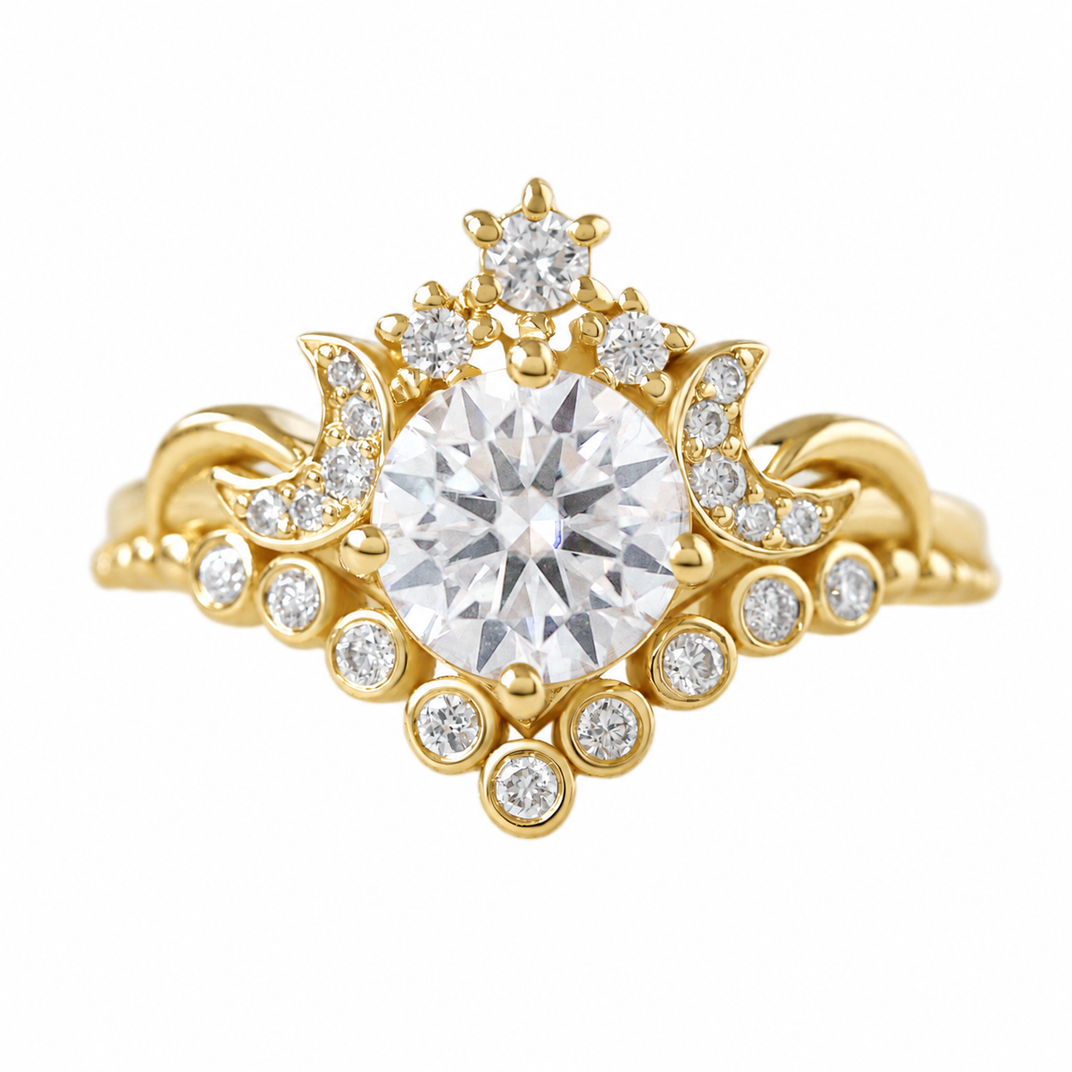 1CT Diamond Celestial Unique Engagement Ring "Moonlight"