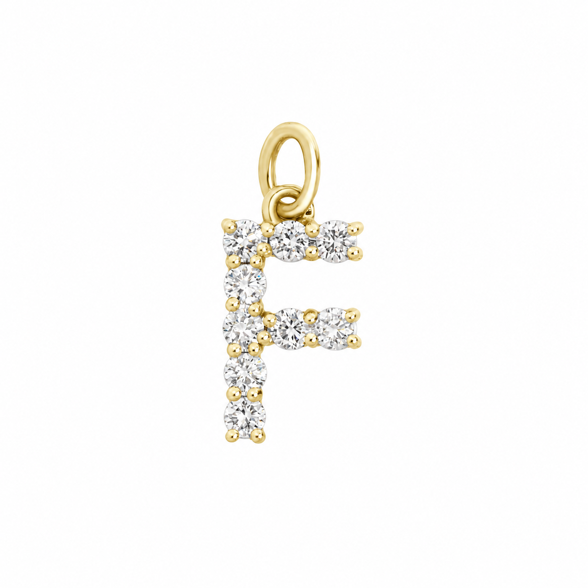 diamond initial yellow gold