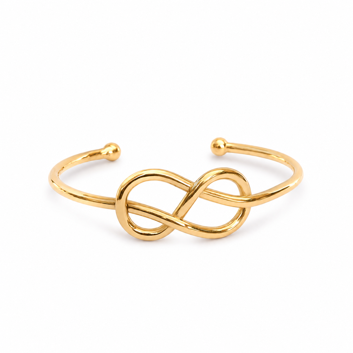 Large Infinity Knot Gold Cuff Bangle