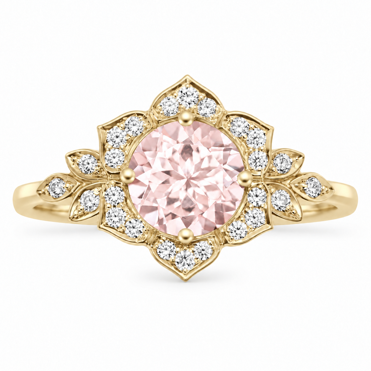 Lily Flower Morganite Engagement Ring