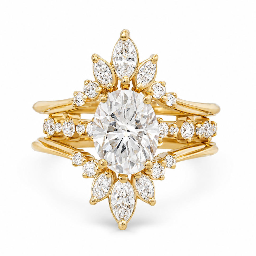 Margo Oval engagement ring with Danielle Ring Guard