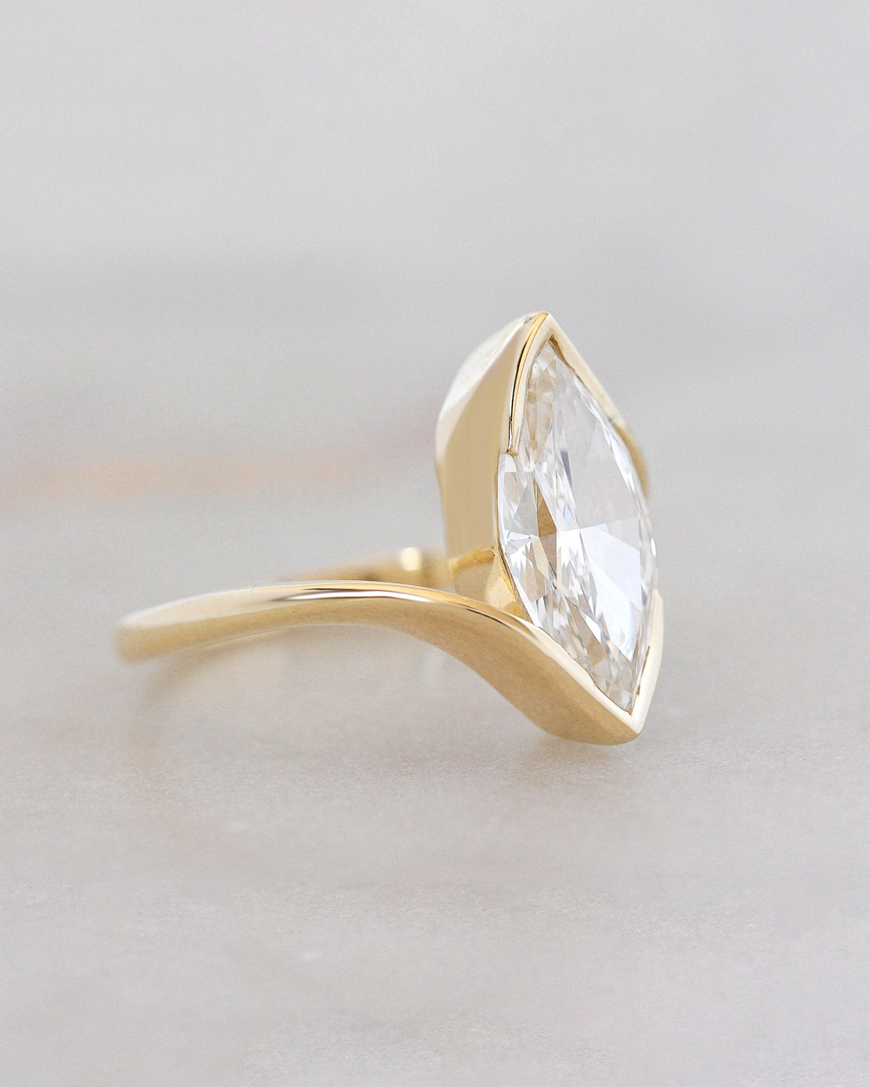 Marquise Diamond Solitaire Half Bezel Ring, Modern Engagement Ring, The Alignment Ring, Marquise Diamond Solitaire Half Bezel Ring, Modern Engagement Ring, The Alignment RingMarquise Diamond Solitaire Half Bezel Ring, Modern Engagement Ring