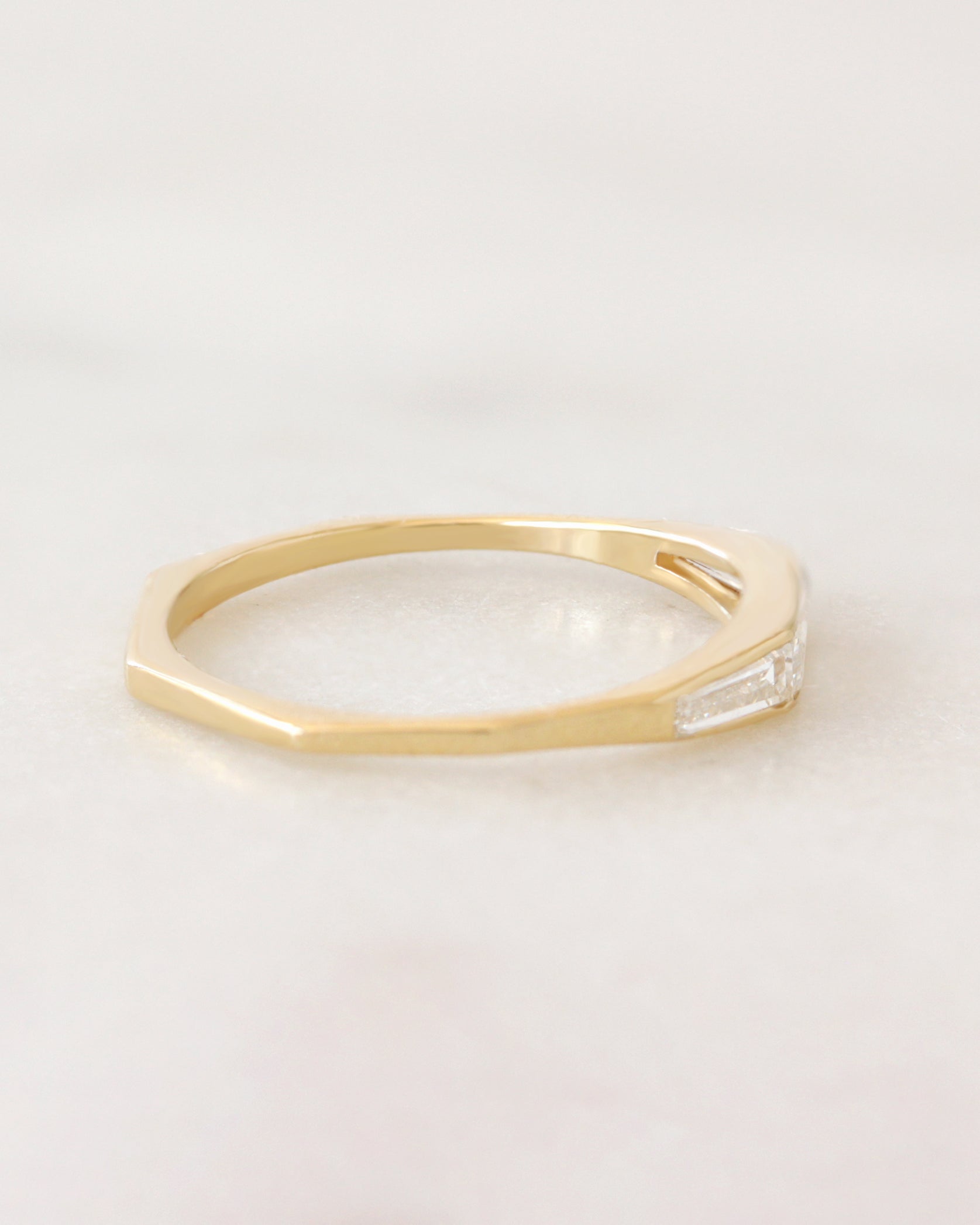 Minimalist Dainty Baguette Art Deco Diamond Wedding Ring