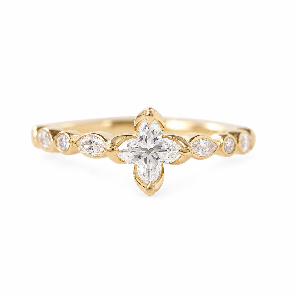 Orchid Cut Diamond Unique Engagement Ring 'Jasmin'
