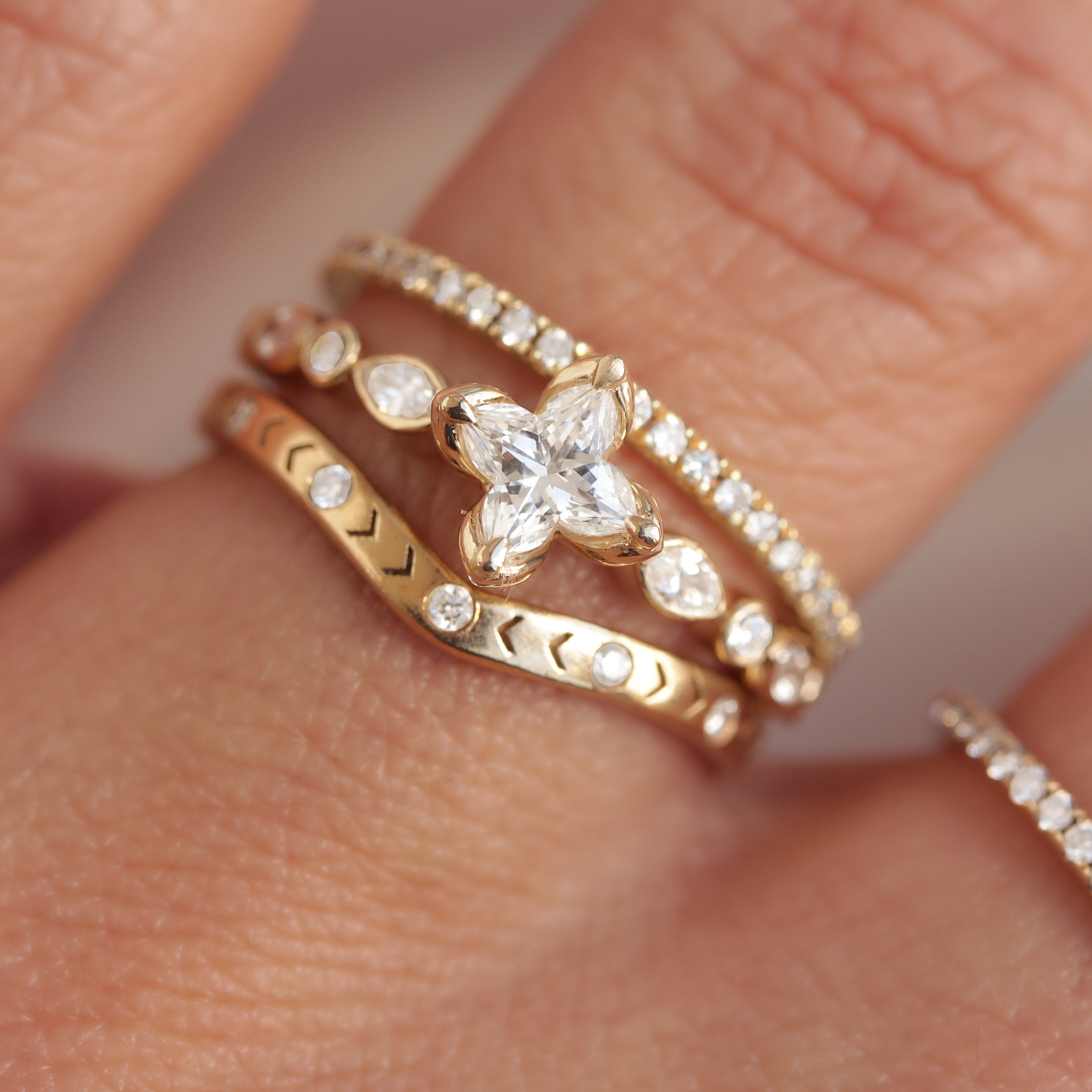 Orchid Cut Diamond Unique Engagement Ring 'Jasmin' ♥