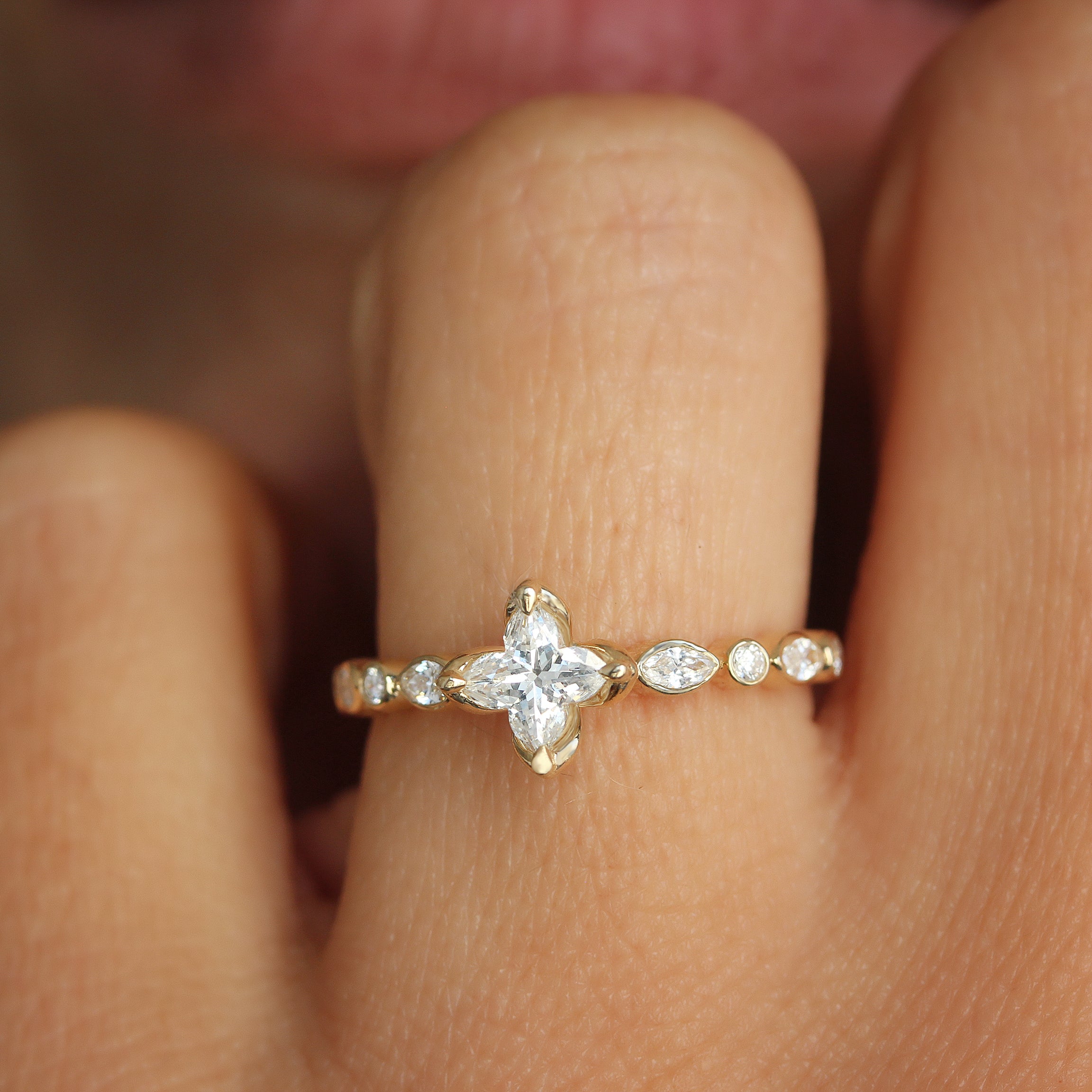 Orchid Cut Diamond Unique Engagement Ring 'Jasmin' ♥