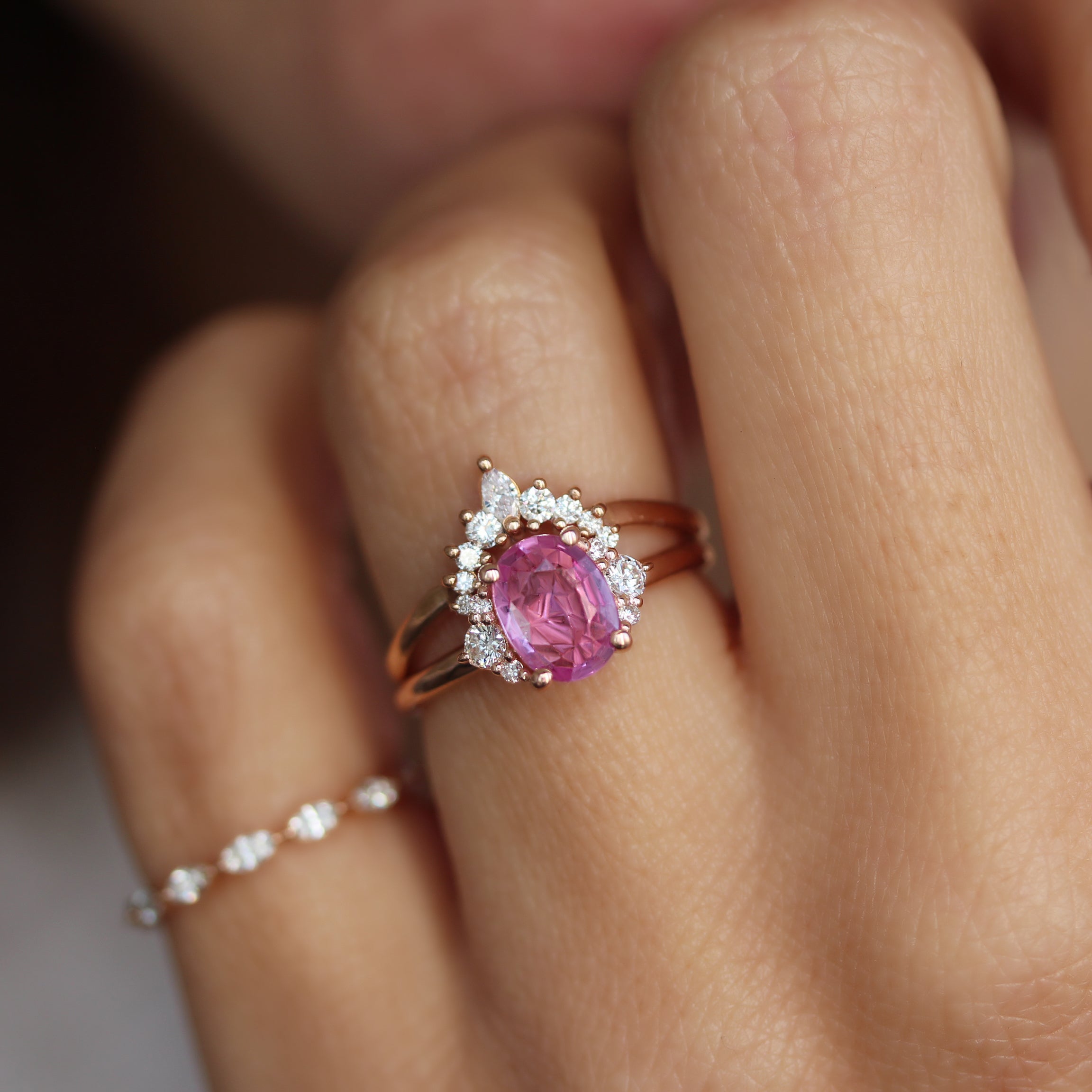 Isabel 5 Carat Pear Shape Pink Diamond Engagement Ring