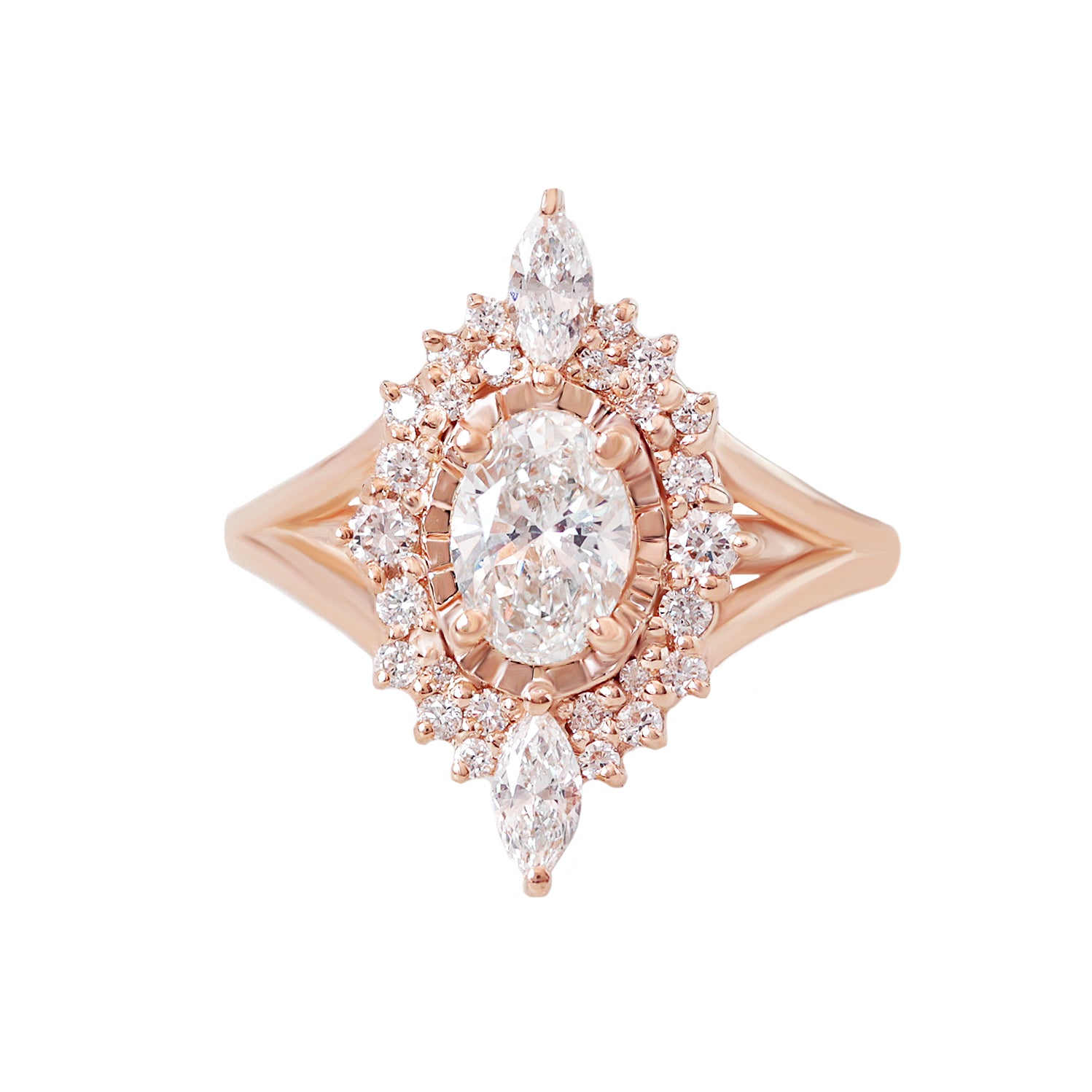 The Starlight Ring Oval Diamond Engagement Ring Three Ring Set