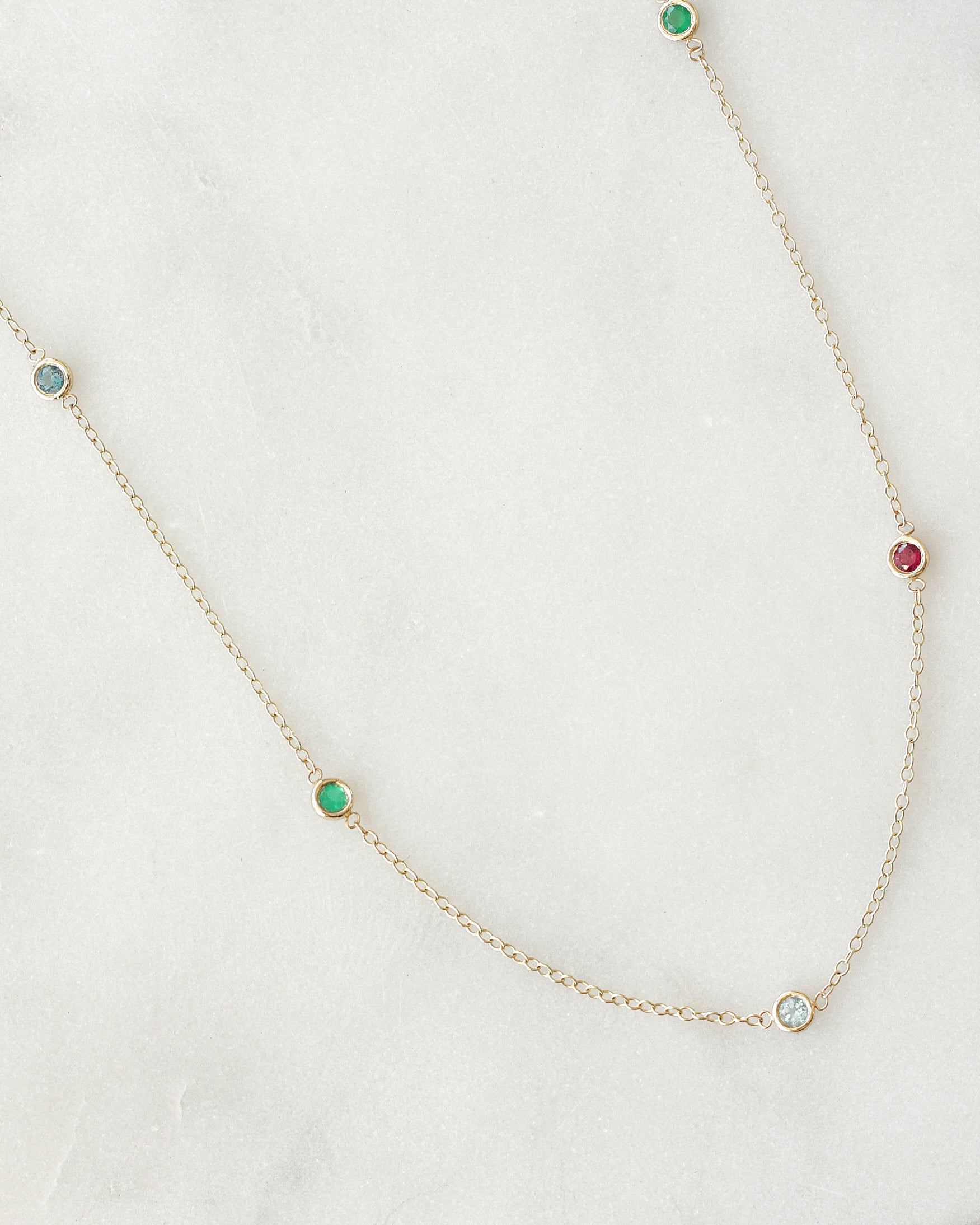 Rainbow Station Gemstones Necklace 90cm