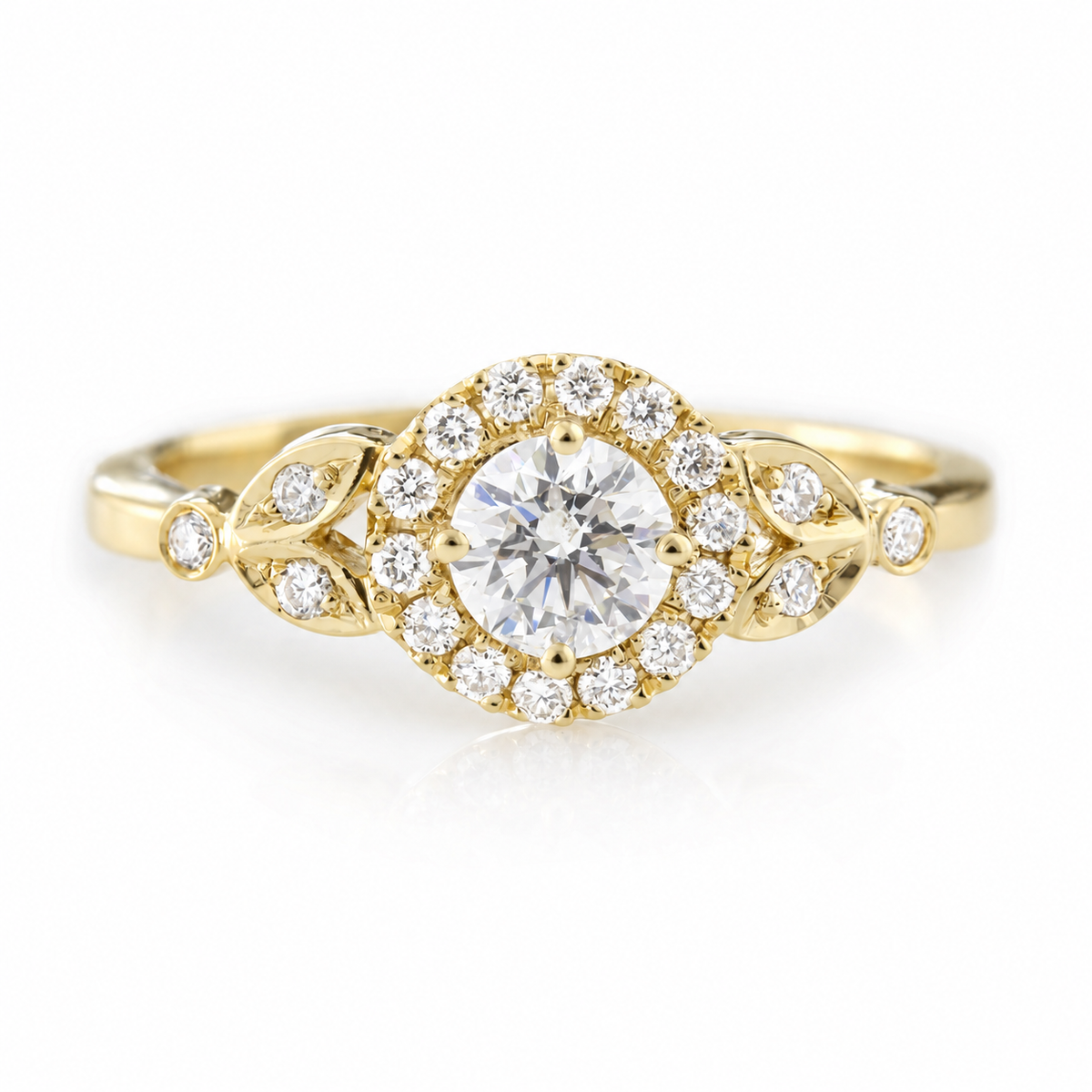 0.20ct Rome Crown Dainty Diamond Halo Promise Ring
