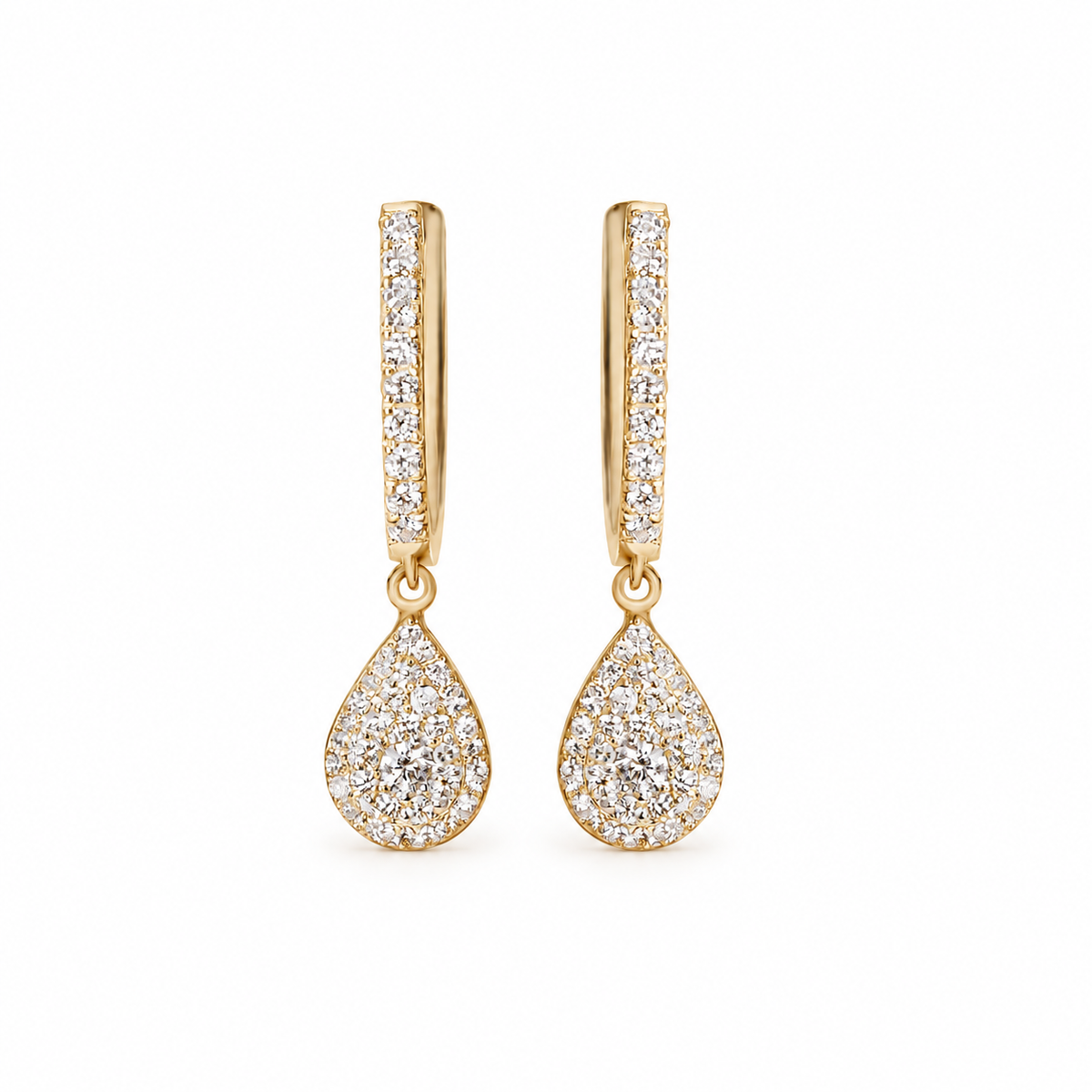 Small Pear Diamond Drops Dangle Earrings Basic