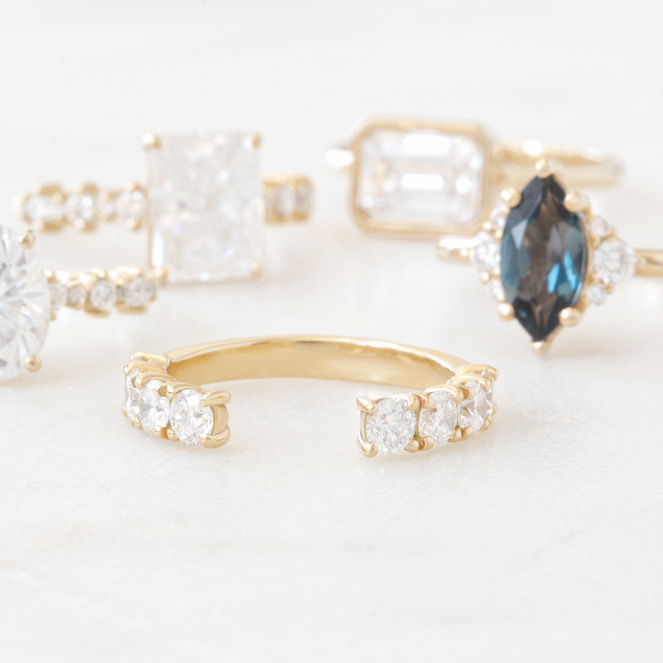 Diamond Open Cuff Ring