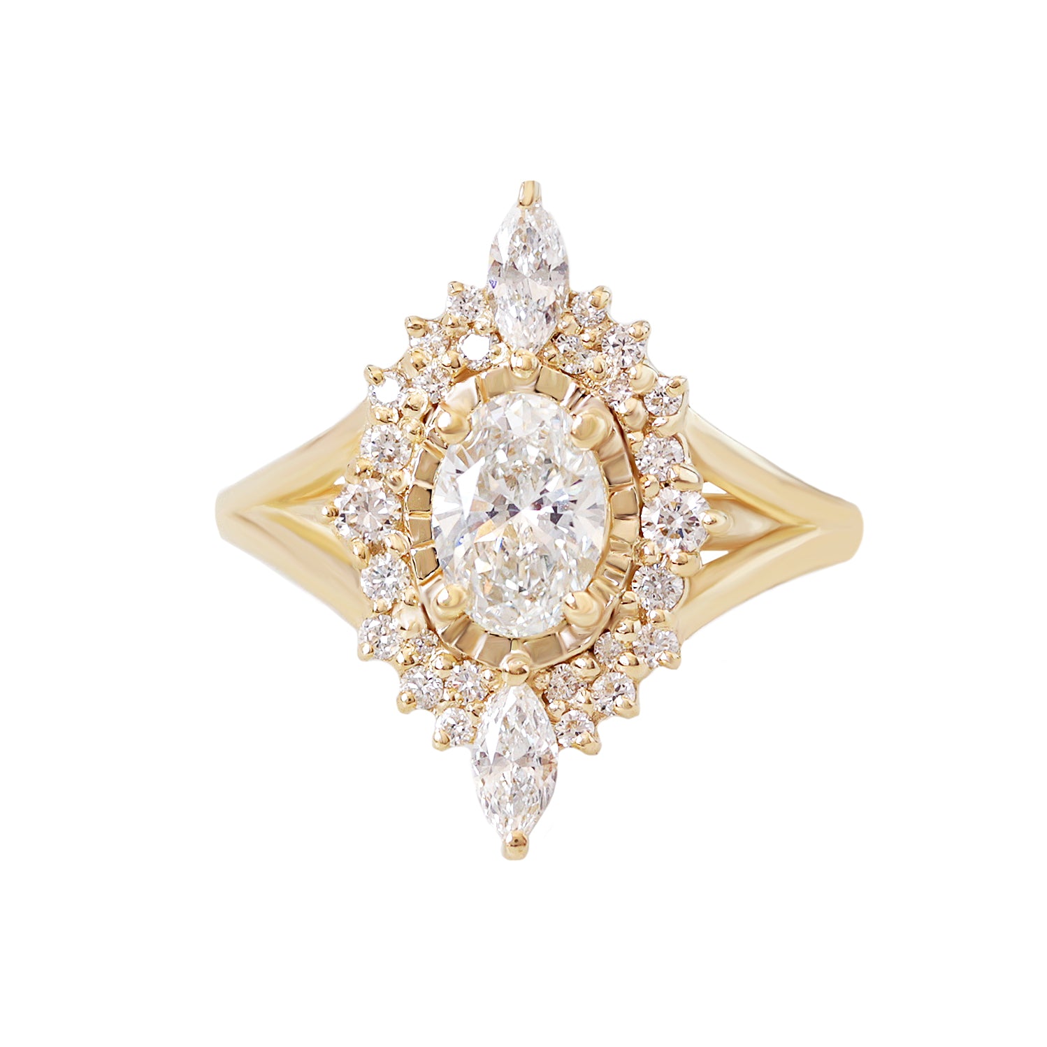 The Starlight Oval Diamond Engagement Ring, oval diamond, star engagement ring, celestial ring, vintage inspired, victorian