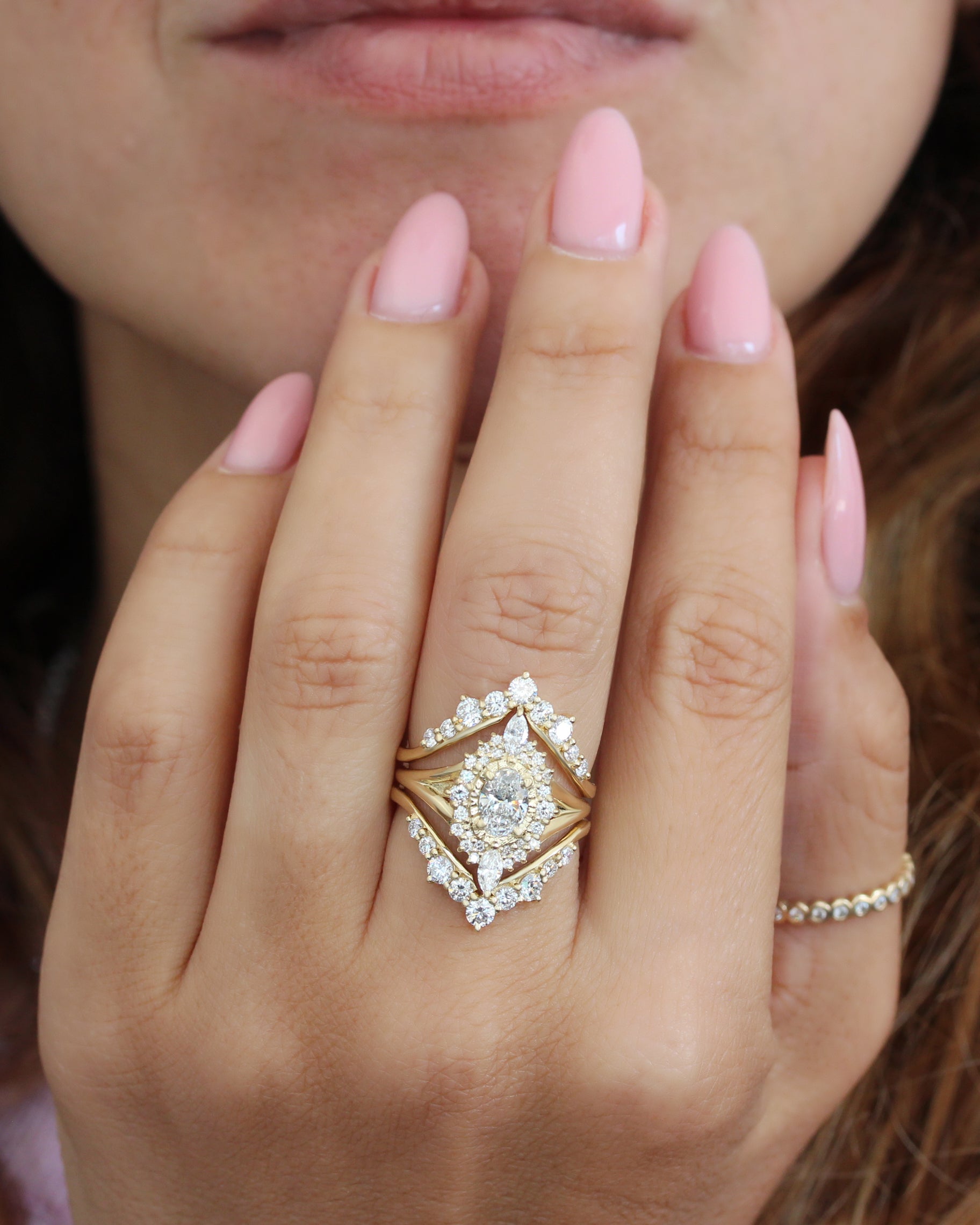 The Starlight Oval Diamond Engagement Ring, oval diamond, star engagement ring, celestial ring, vintage inspired, victorian