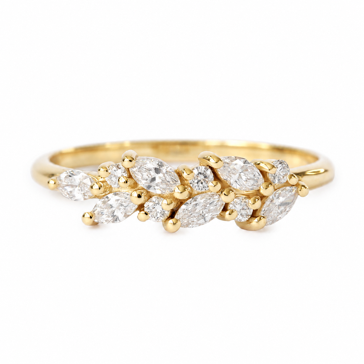 Unique Half Eternity diamond wedding ring