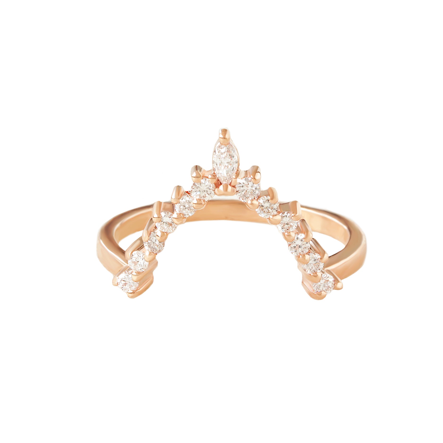 V Diamond Ring - Top Ring for the Ballerina ring set