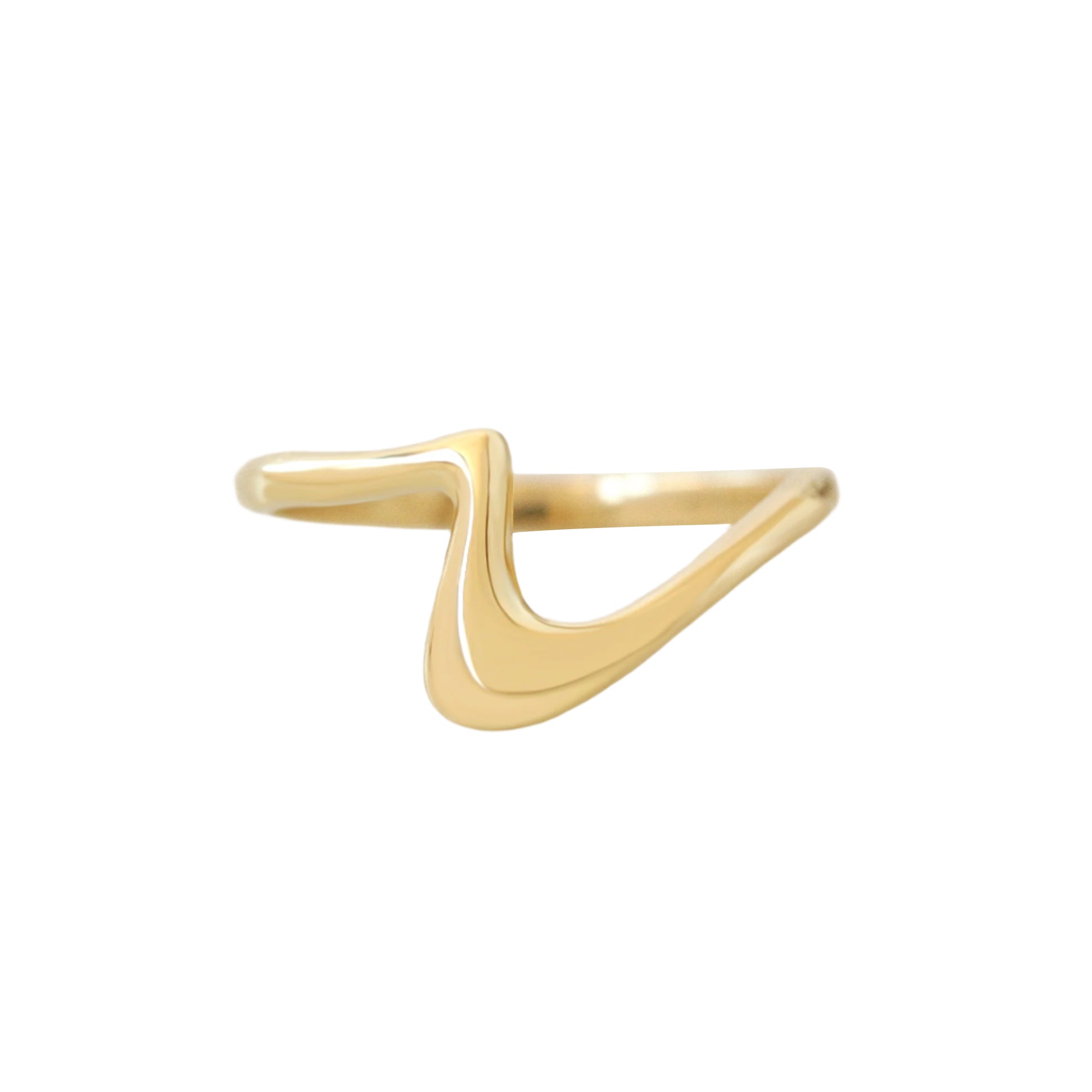 Wavy Aesthetic Bold Organic Flowing Curved Gold Wedding Ring