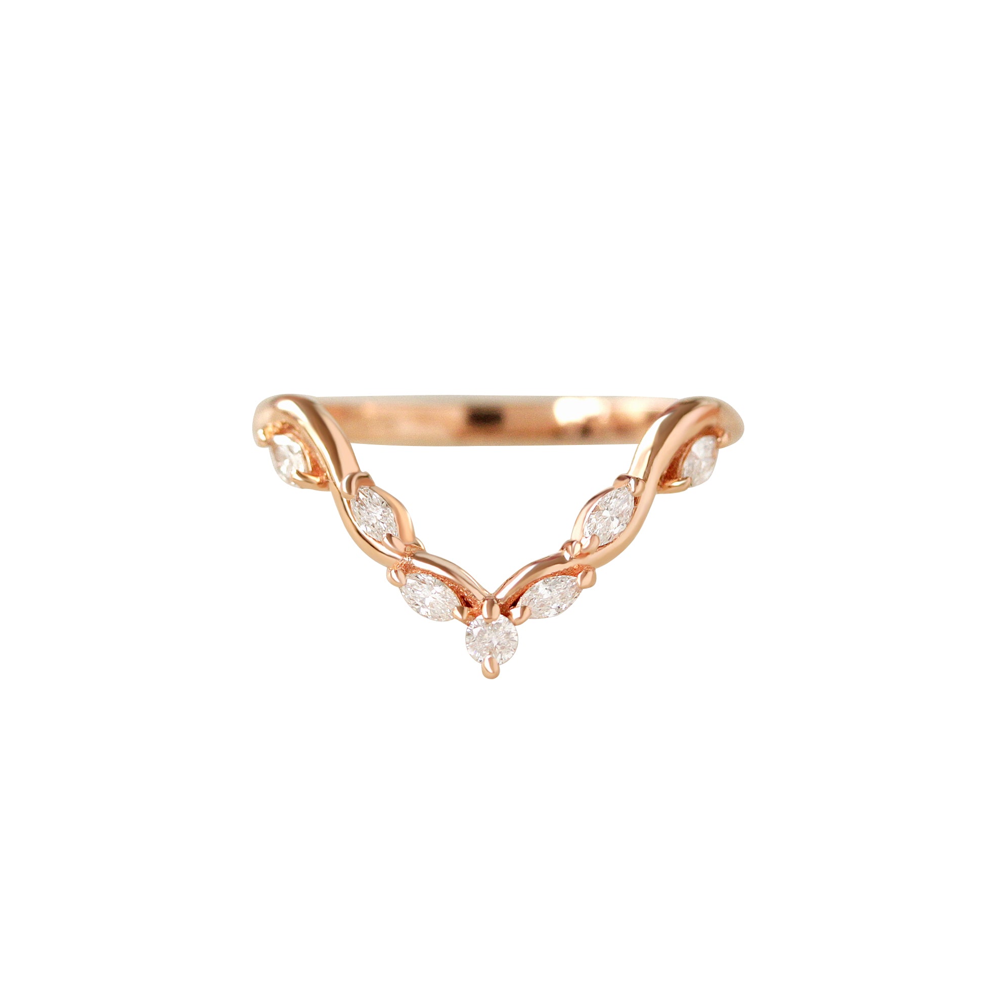 Wavy Chevron V Nesting Ring - Nora