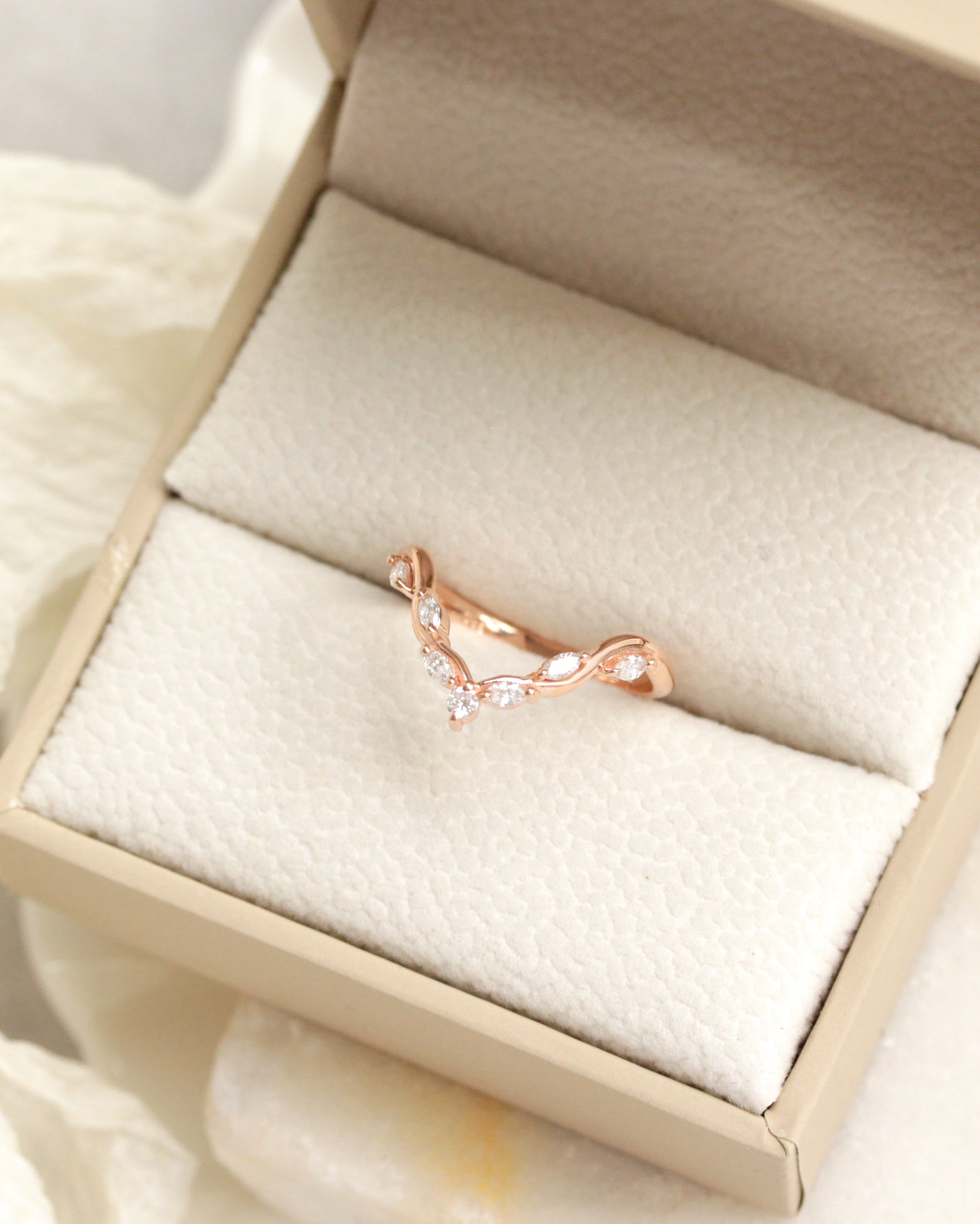 Wavy Chevron V Nesting Ring - Nora