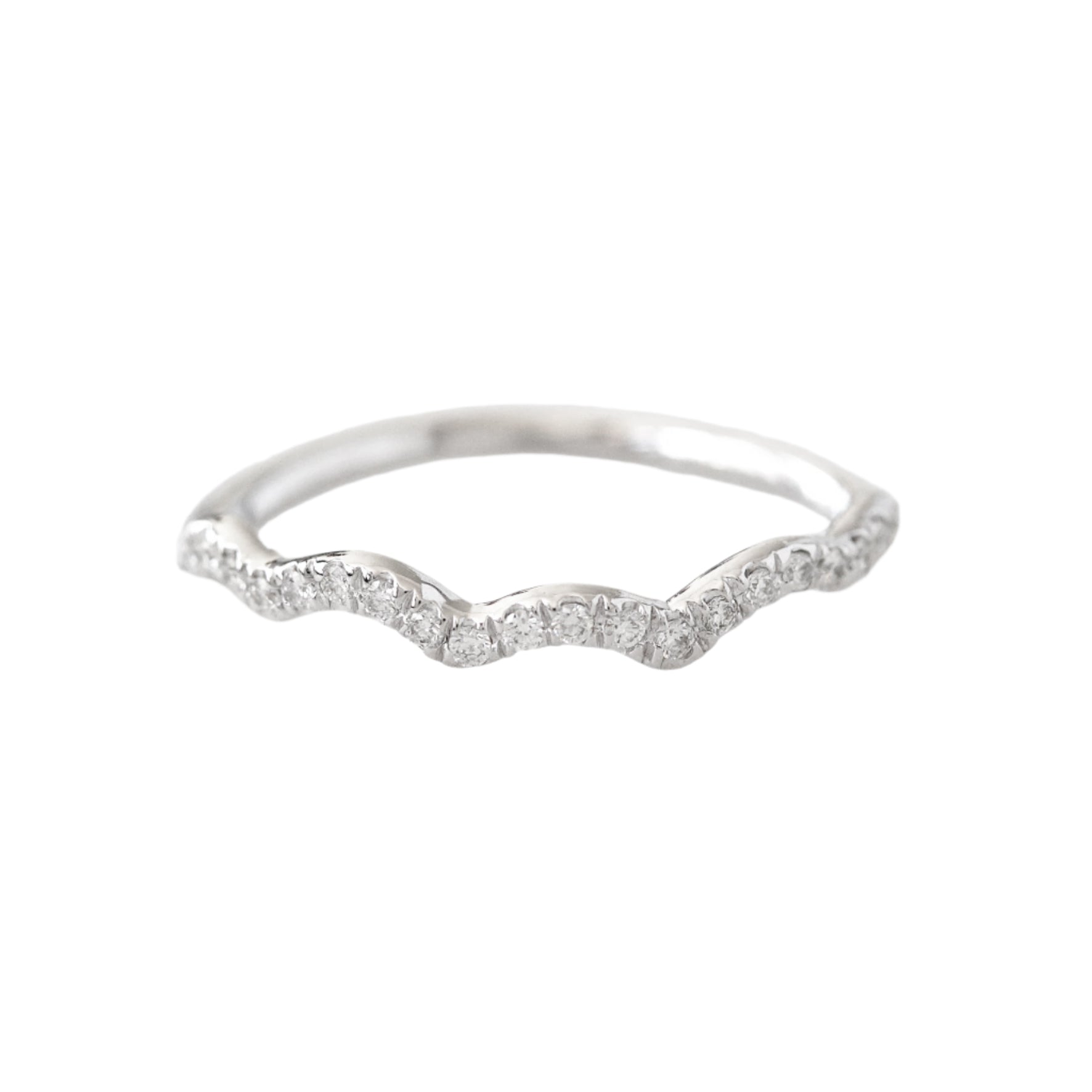 Wavy Curly Diamond Zen Ring - Half Eternity