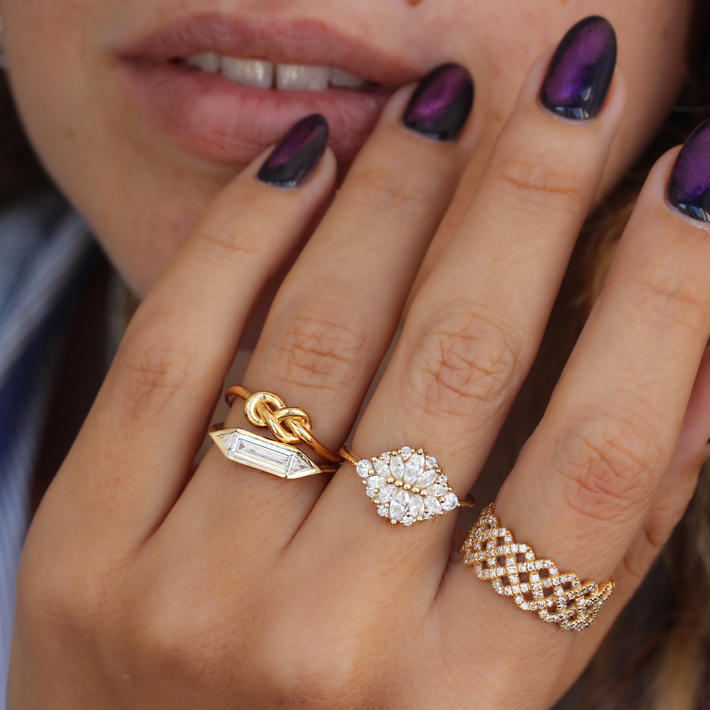 Petite Infinity Knot Gold Ring, Delicate Wedding Band