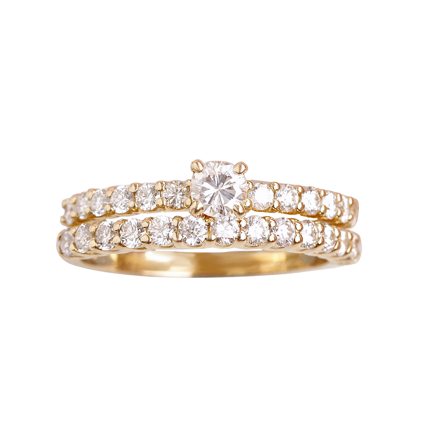 Small Round Diamond Engagement Ring Set Basic
