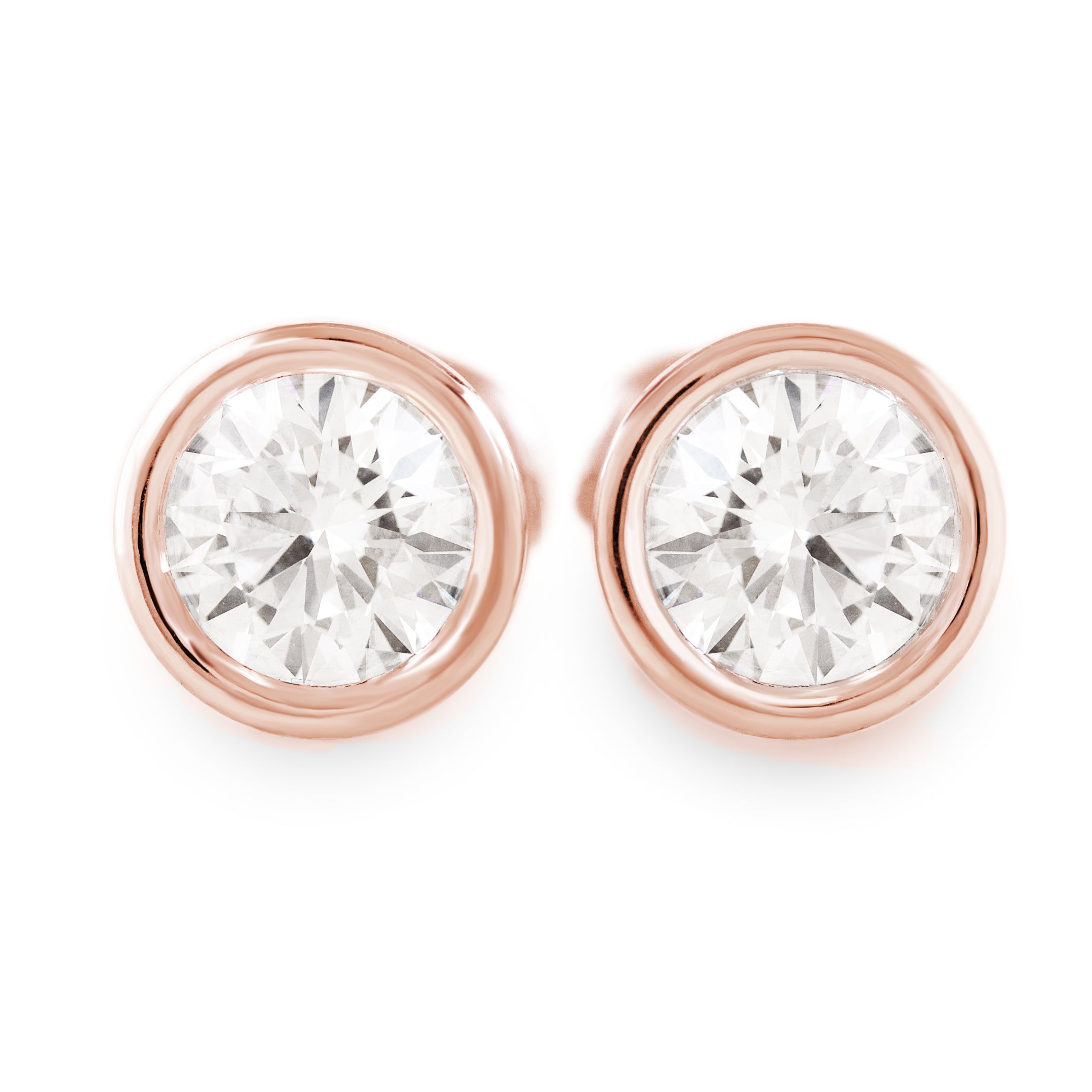 Lab Diamond Martini Bezel Stud Earrings Arya