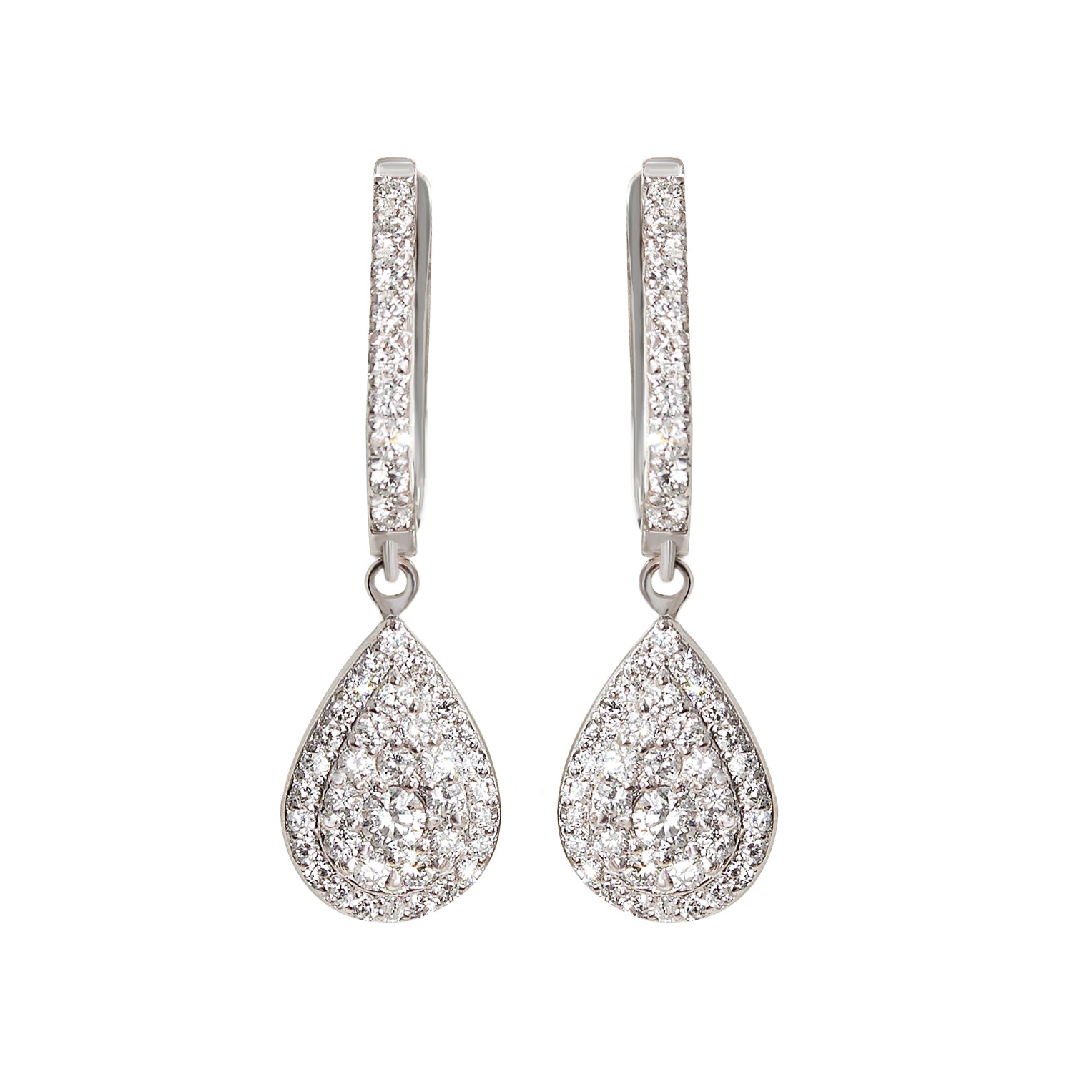 Big dangle diamond earrings Clearance
