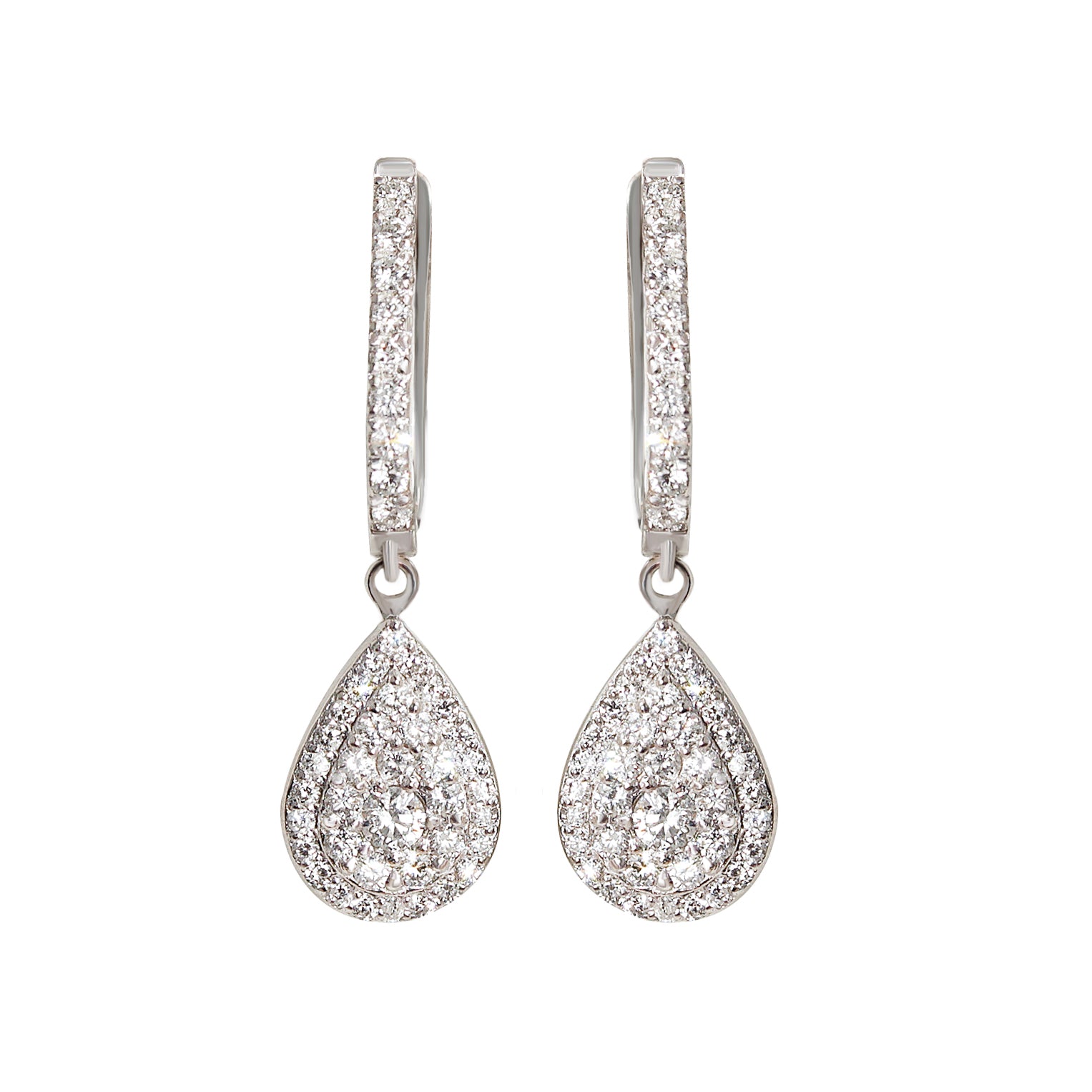 Big Pear Diamond Drops Dangle Earrings Basic