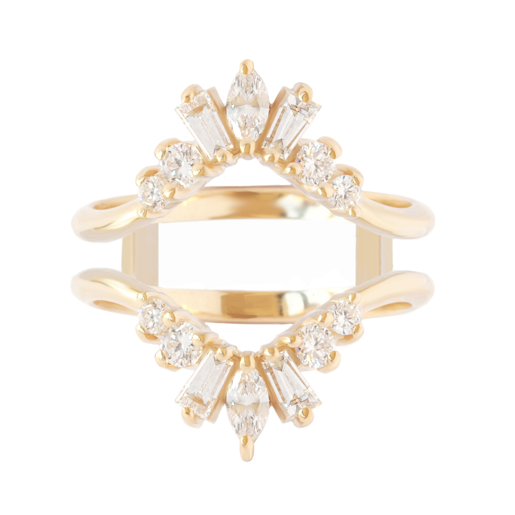 White Gold Baguette Solitaire Enhancer Diamonds Ring Guard Wrap Ladies U  Shape by R… | Diamond bridal ring sets, Solitaire wedding ring set, Wedding  rings solitaire