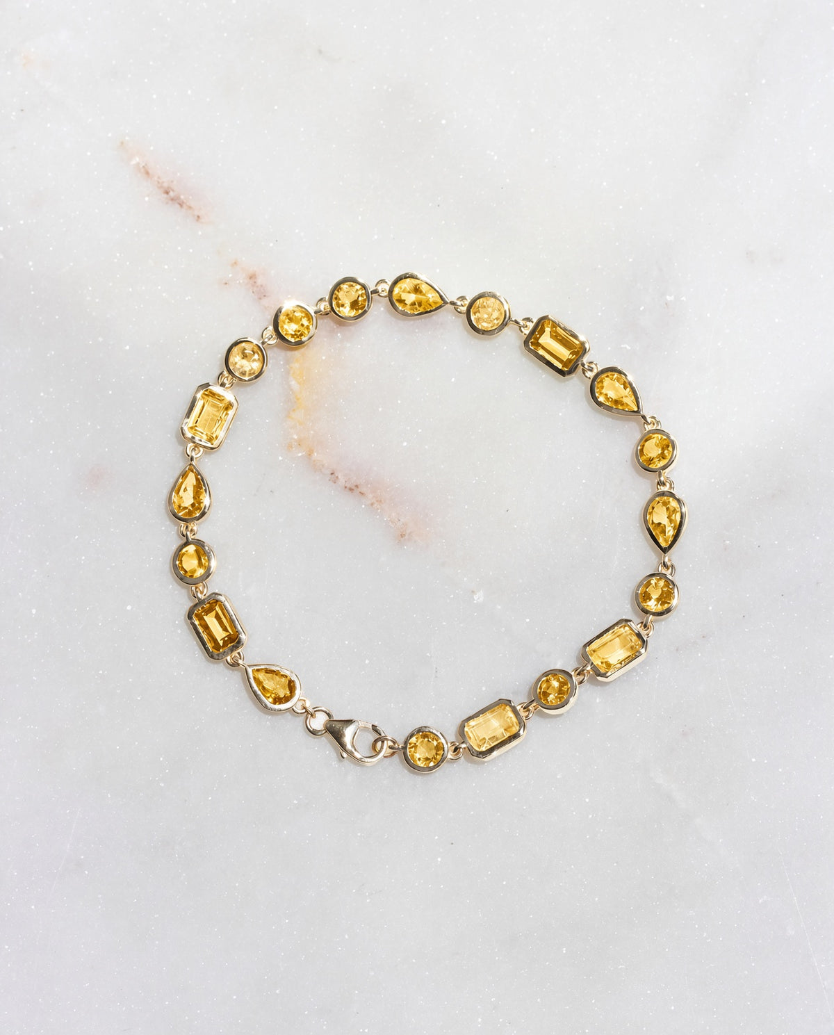 Multi Shape Bezel Set Citrine Bracelet