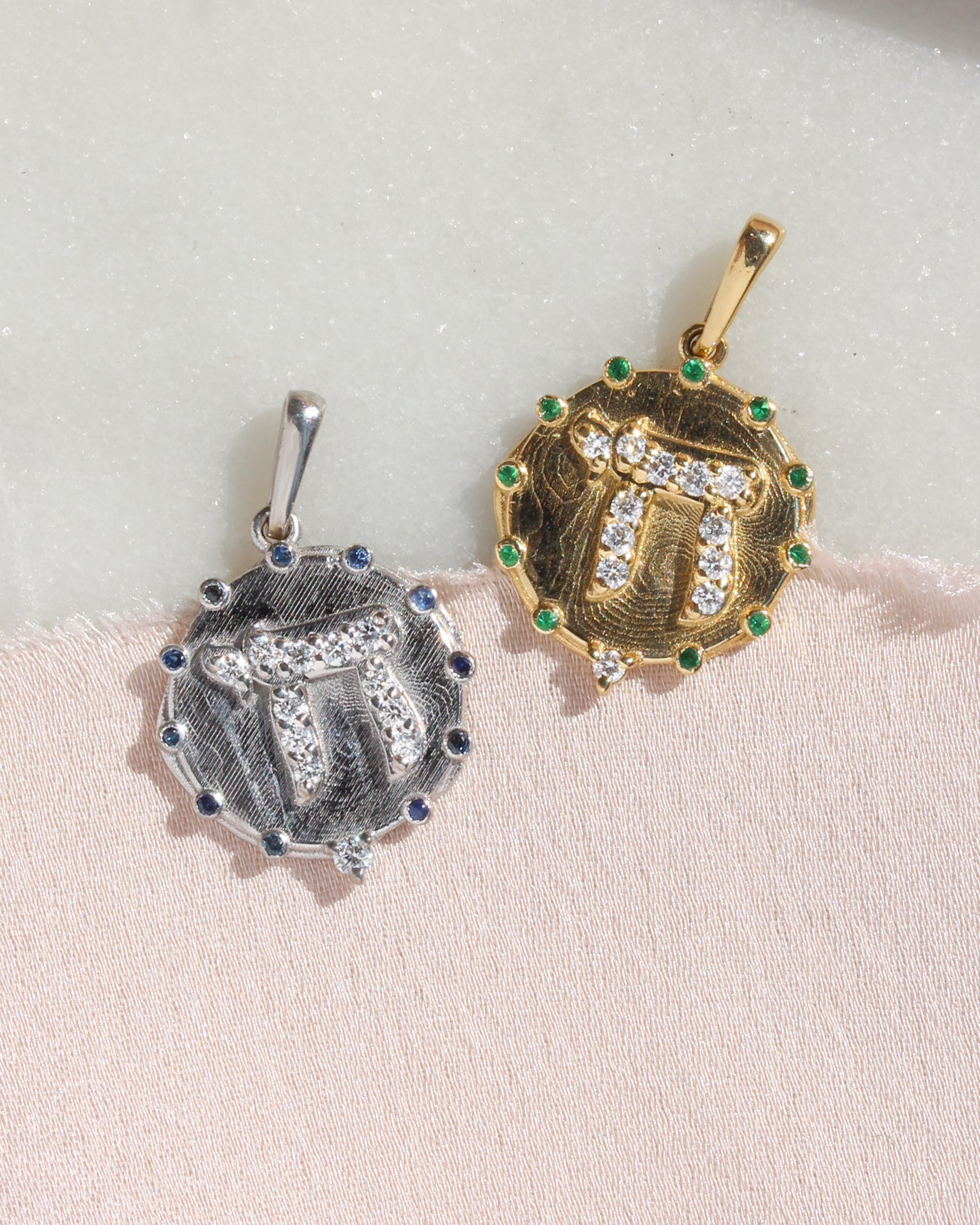 Chai Pendant Necklace - Gold and Diamond Am Yisrael Chai Coin Pendant Necklace שרשרת חי