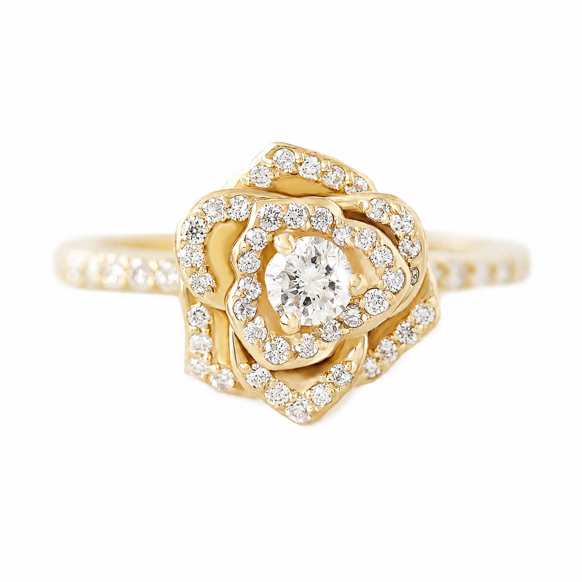 Rose Flower Diamond Ring