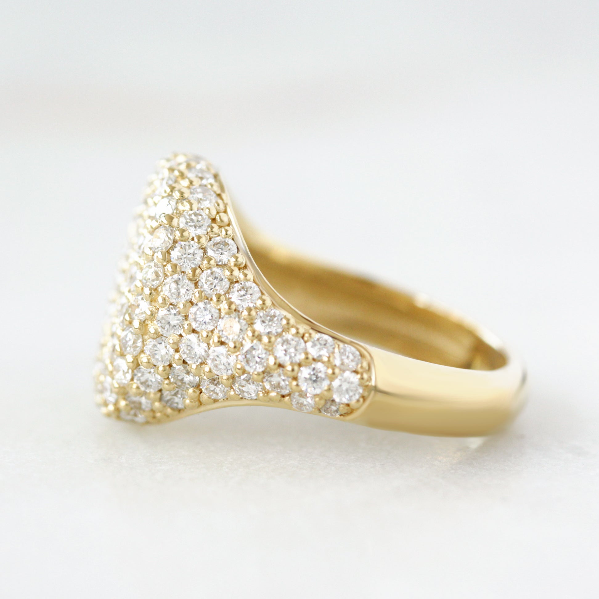 Diamond Signet Ring - Pinky Ring - Pave Diamond Ring