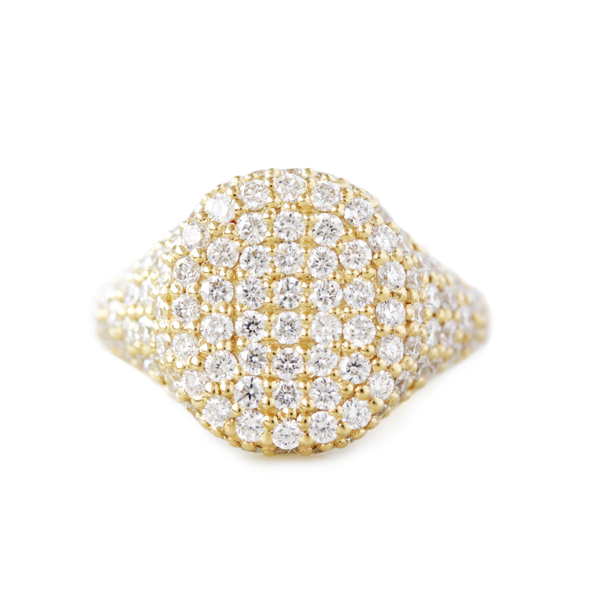 Diamond Signet Ring - Pinky Ring - Pave Diamond Ring