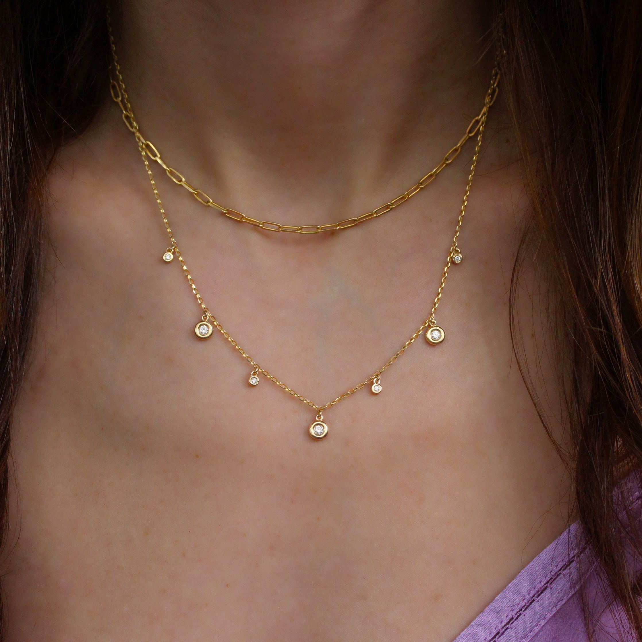 Diamond Drops Chain Necklace