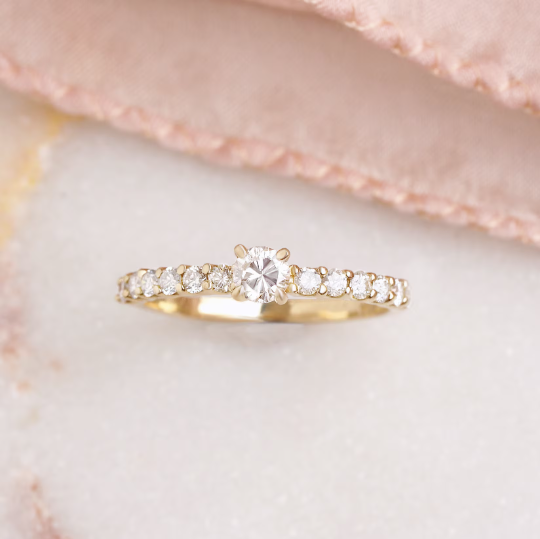 Round Small Diamond Engagement Ring Basic