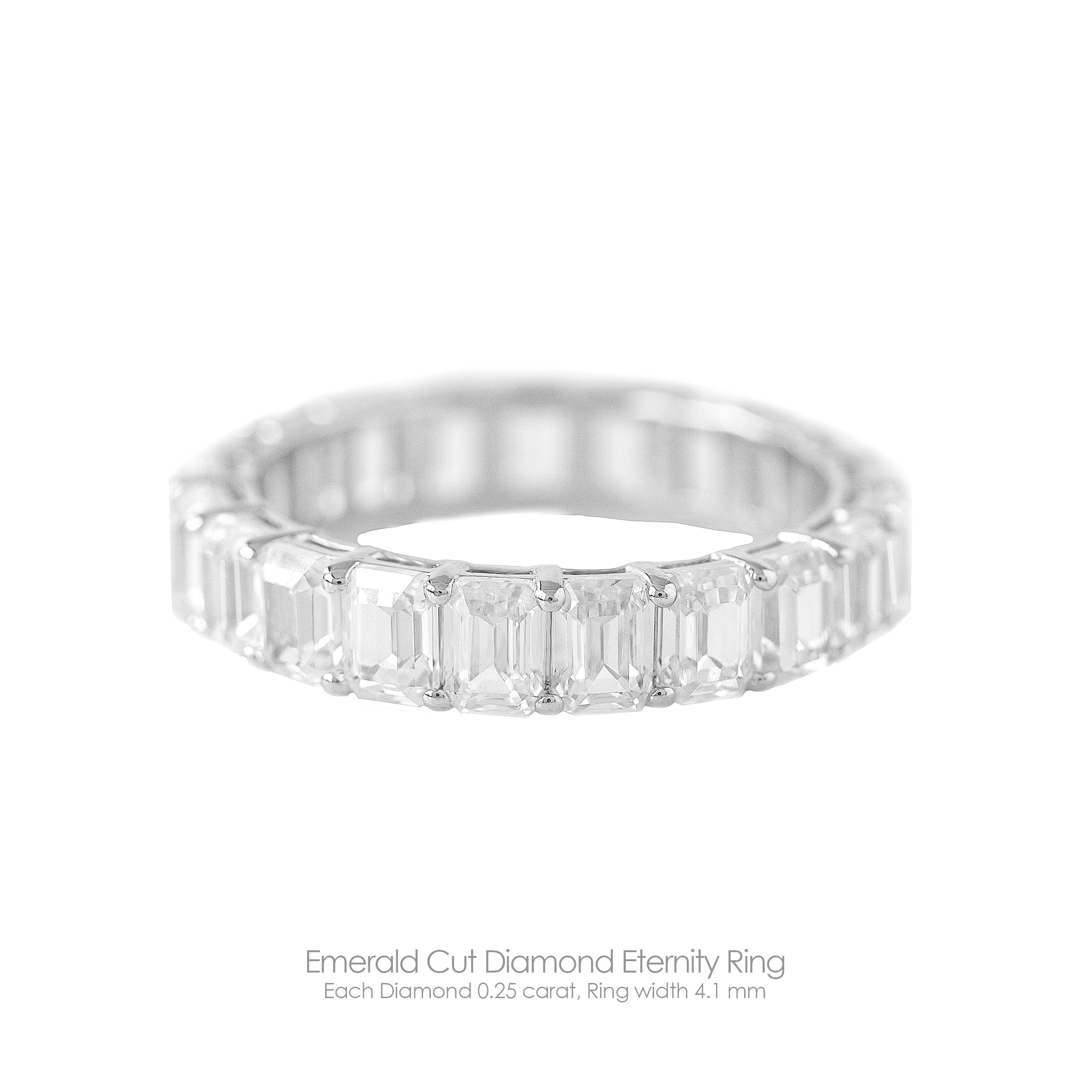 Emerald Cut Diamond 4.1mm Eternity Ring