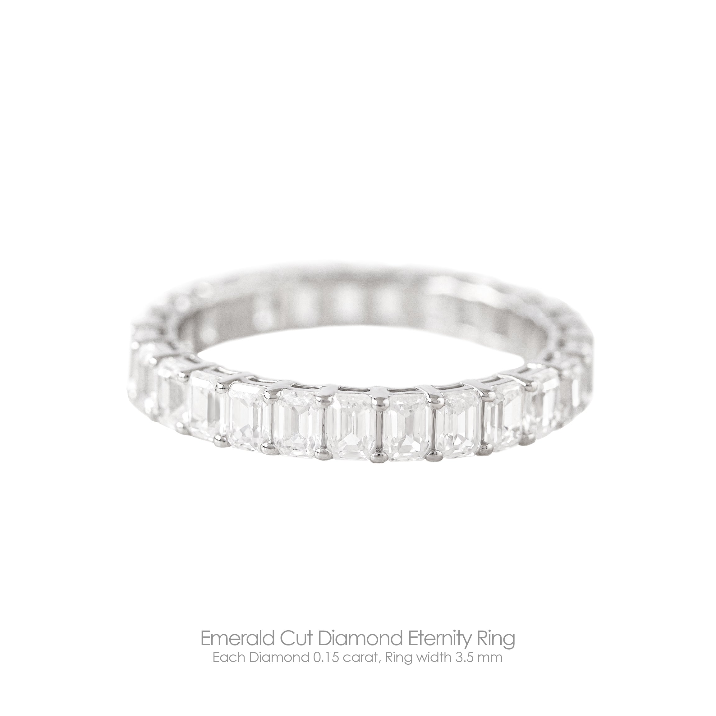 Emerald Cut Diamond 3.5mm Eternity Ring