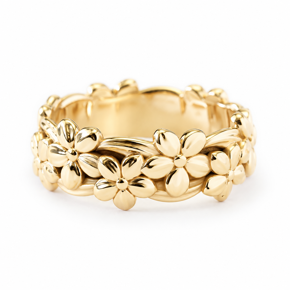 Floral Jungle Gold Wedding Band